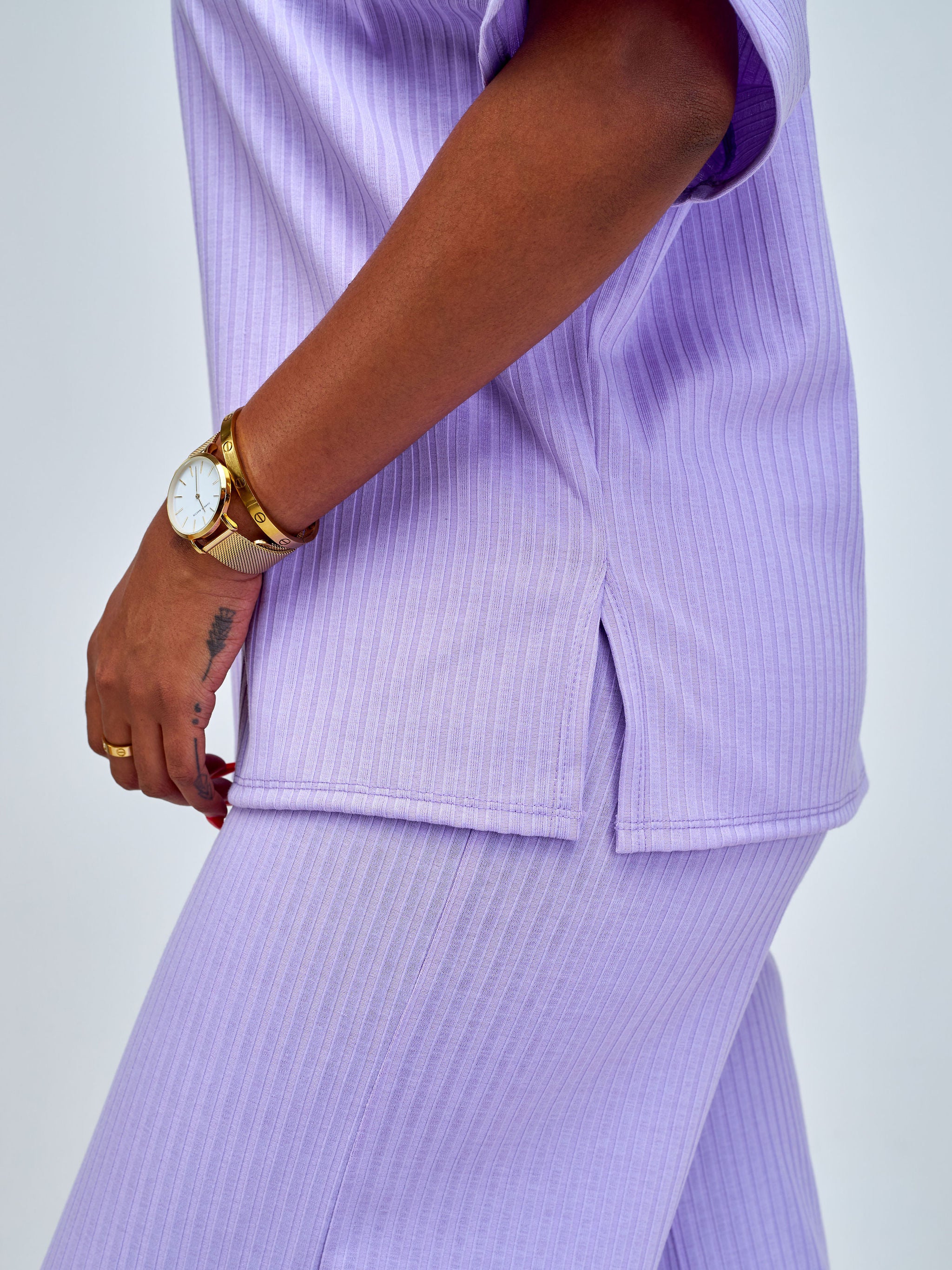 Vivo Amali Drop Shoulder Tunic Top - Lilac