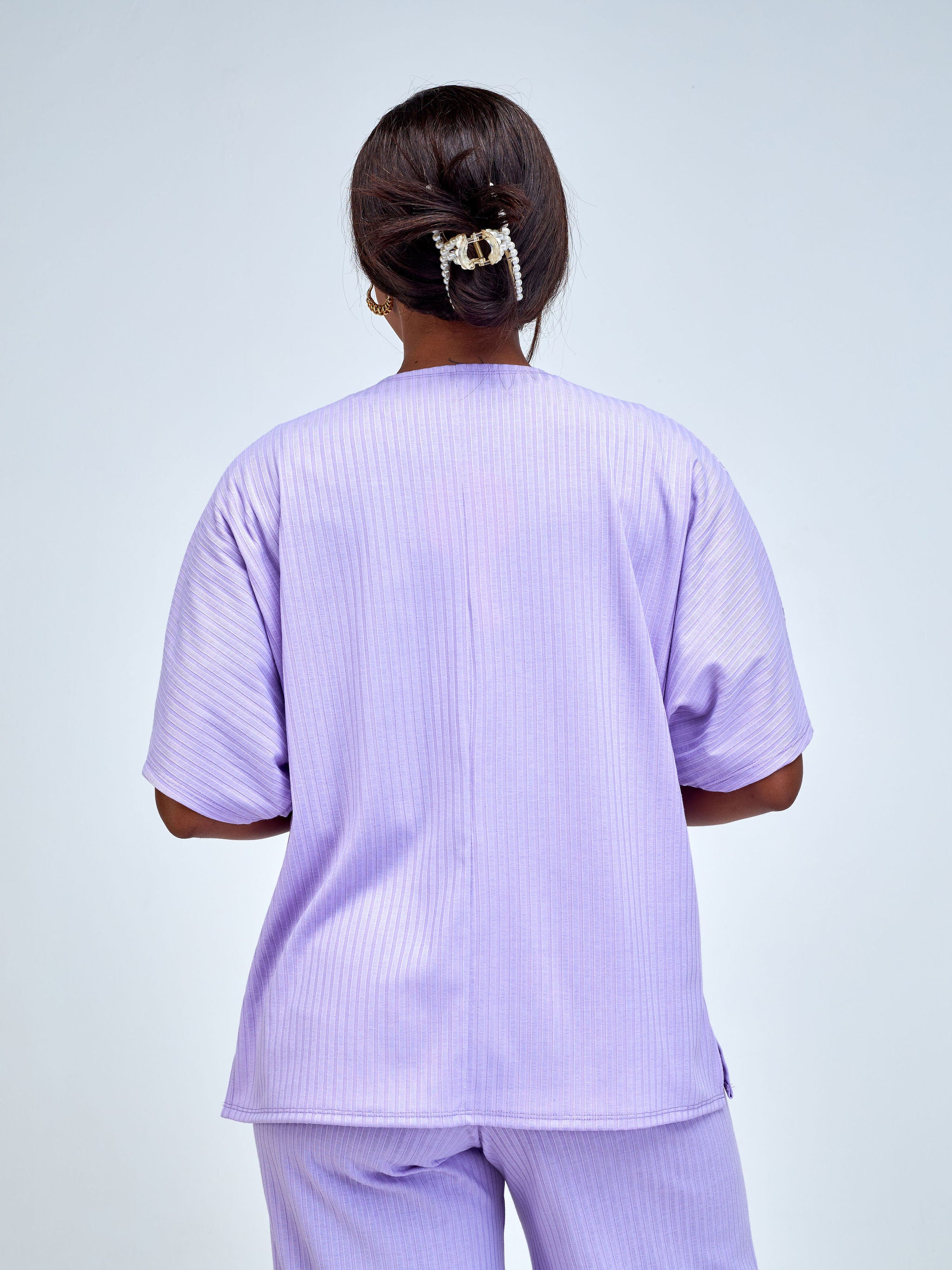 Vivo Amali Drop Shoulder Tunic Top - Lilac