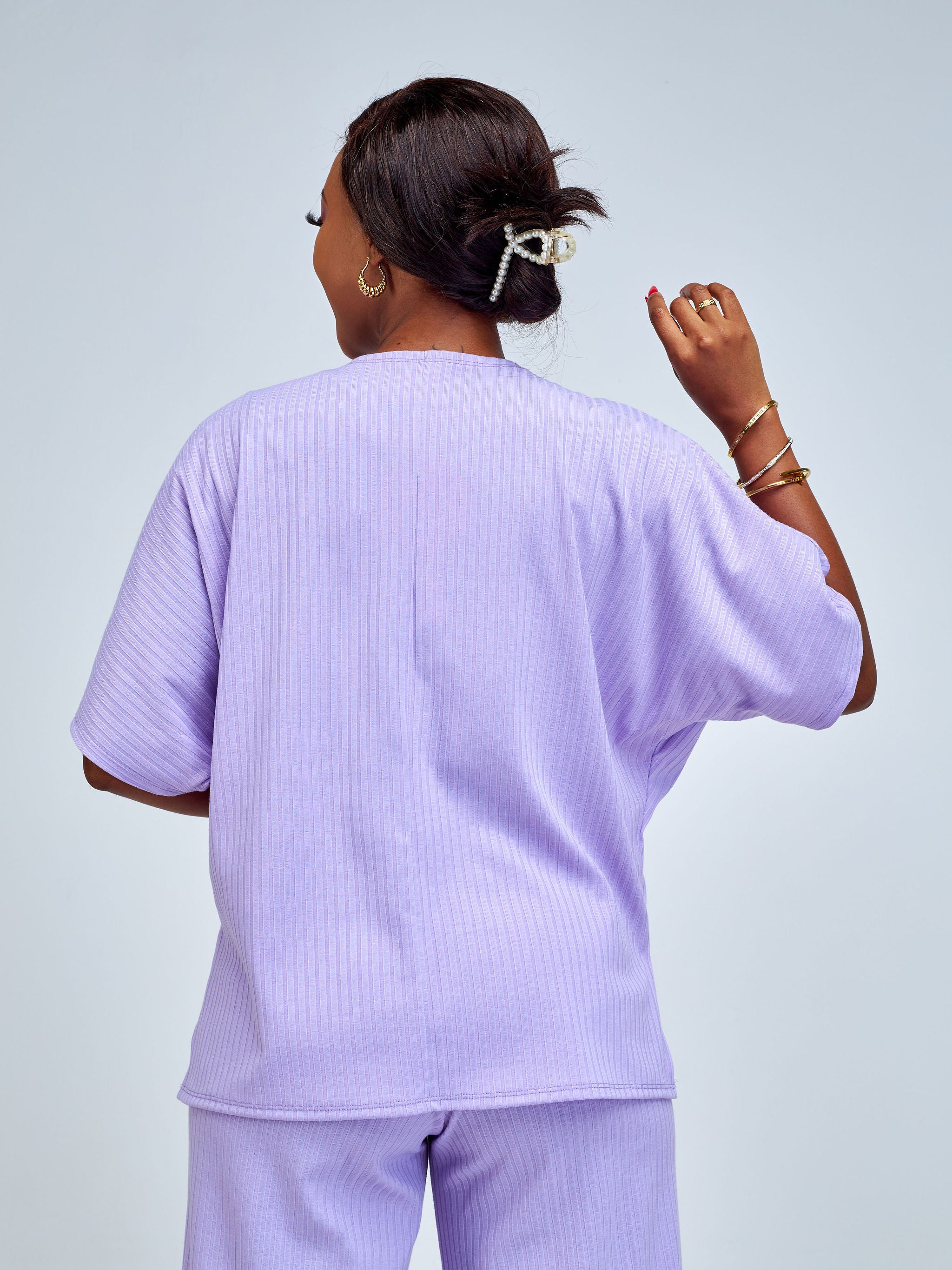 Vivo Amali Drop Shoulder Tunic Top - Lilac