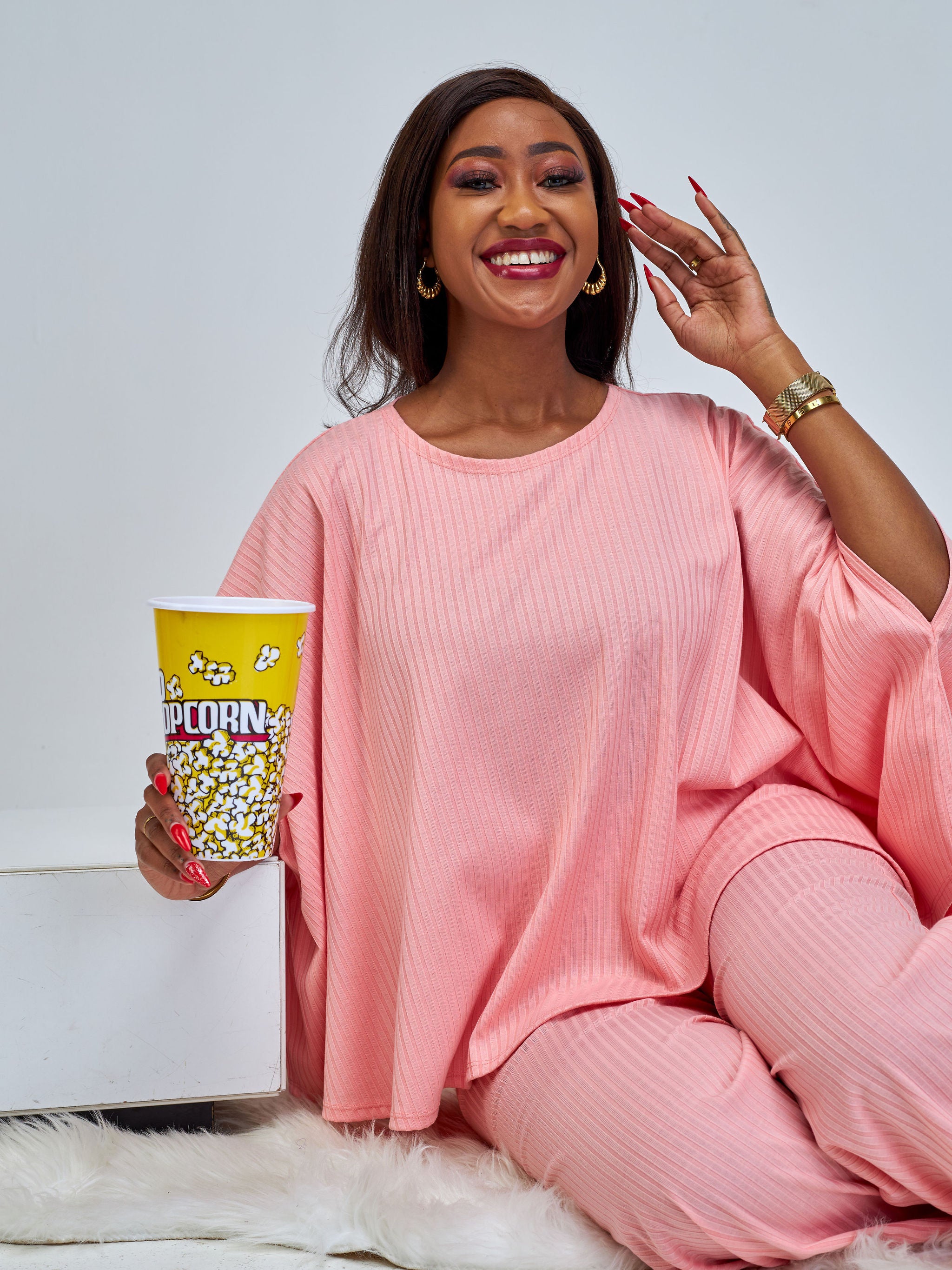 Vivo Amali Round Neck Wide Top - Pink