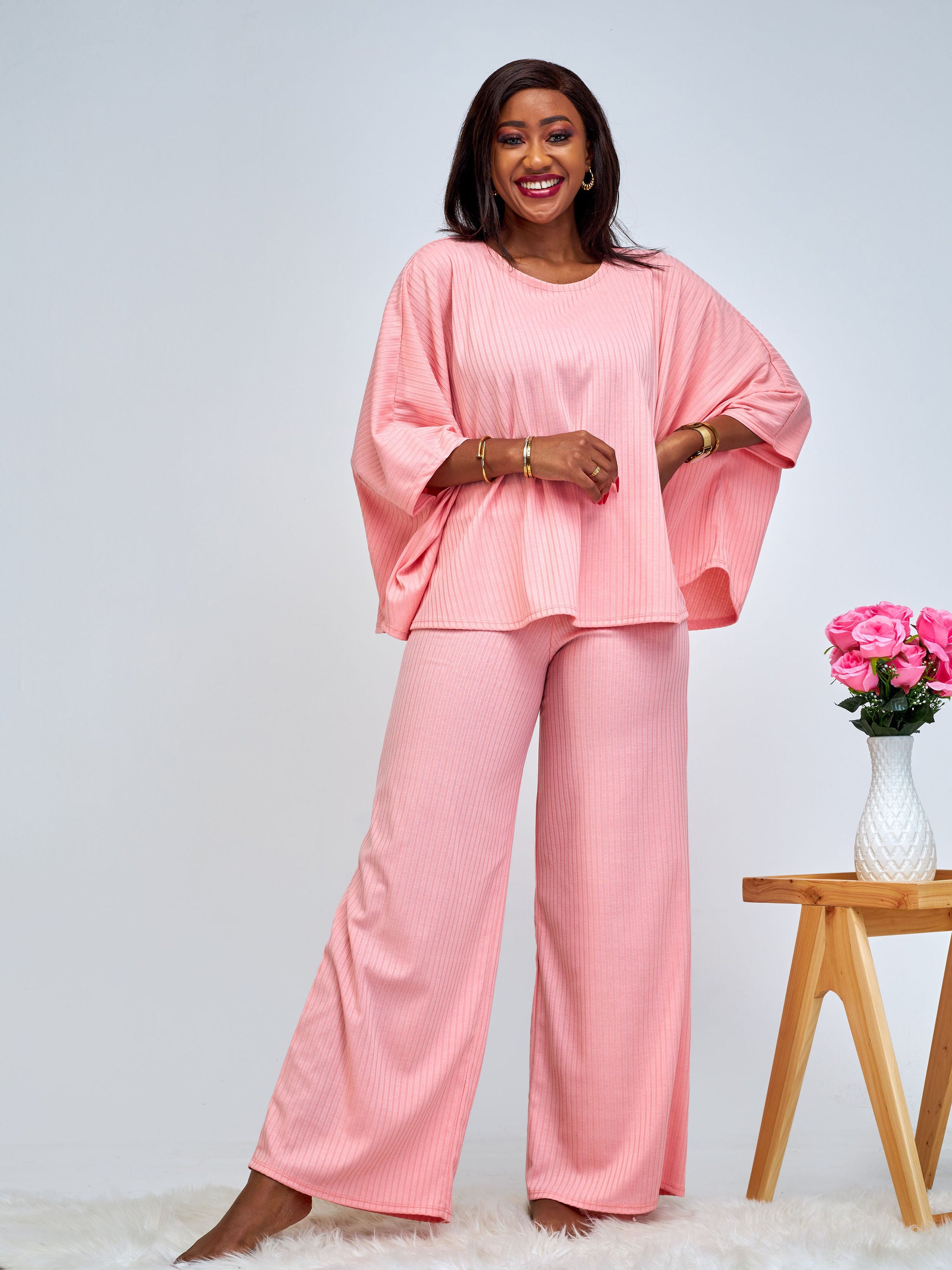 Vivo Amali Round Neck Wide Top - Pink