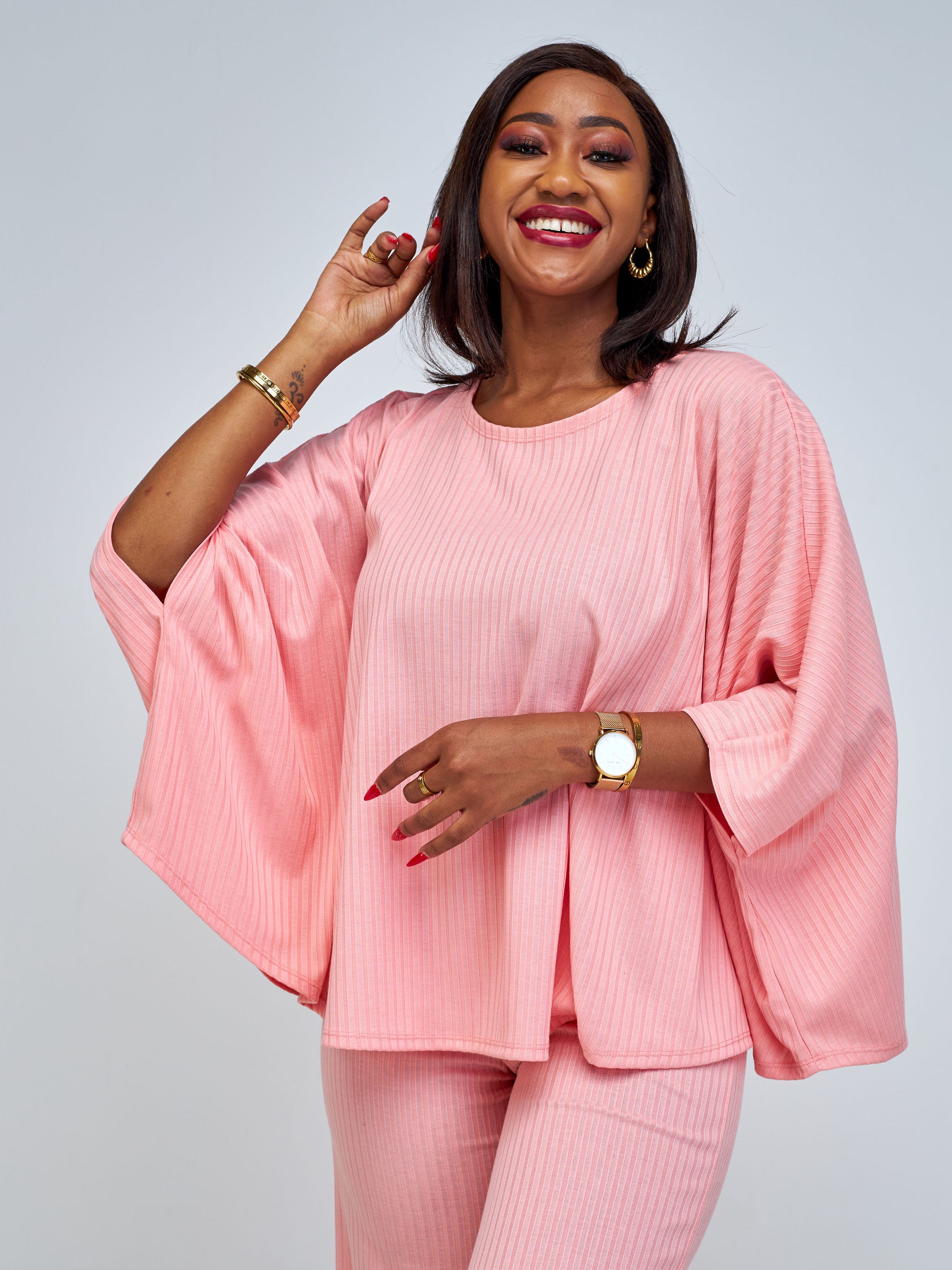 Vivo Amali Round Neck Wide Top - Pink