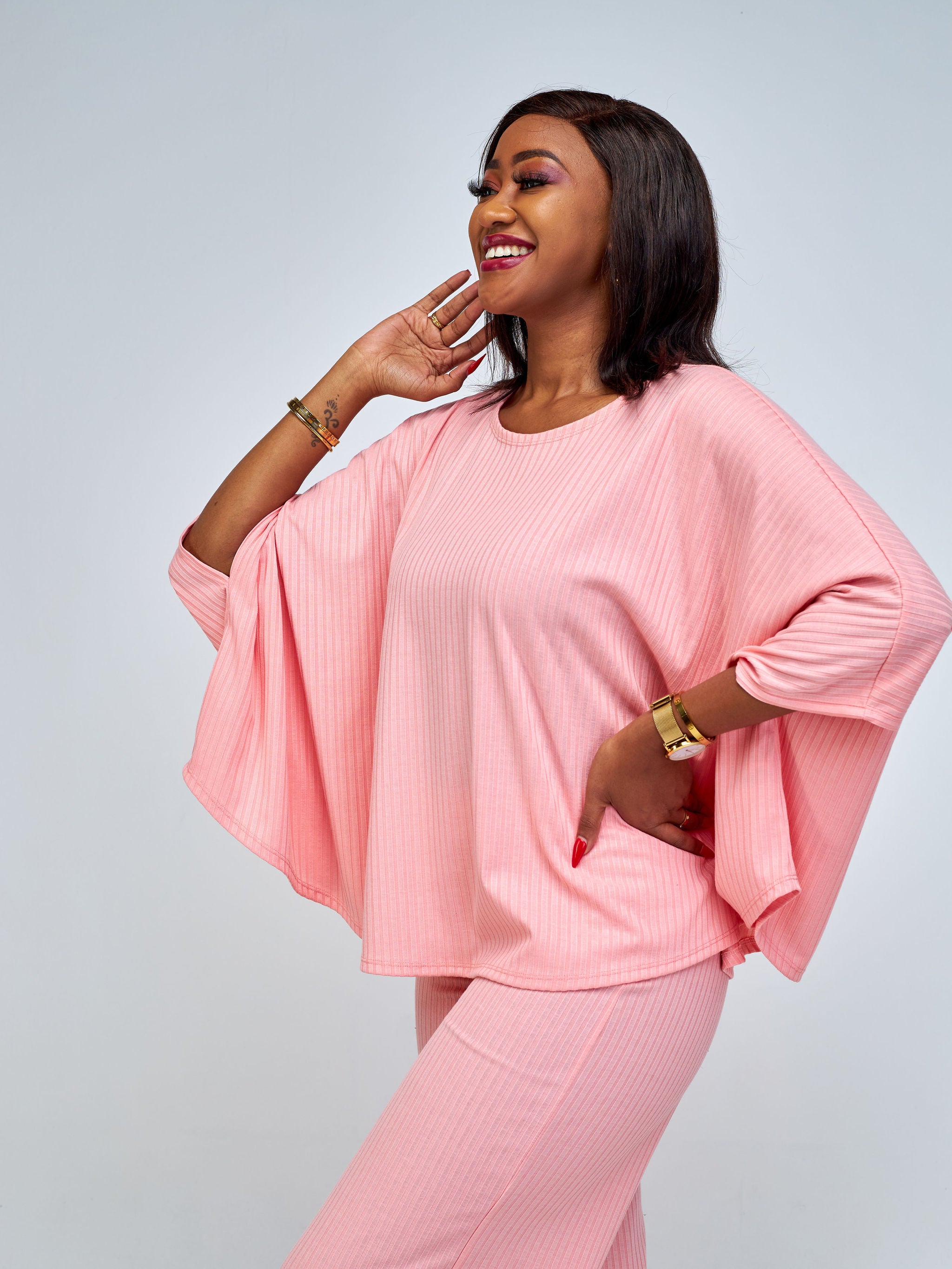Vivo Amali Round Neck Wide Top - Pink