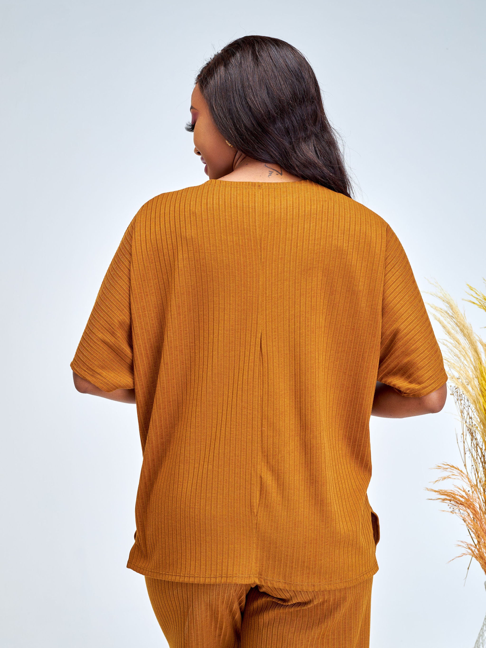 Vivo Amali Drop Shoulder Tunic Top - Brown