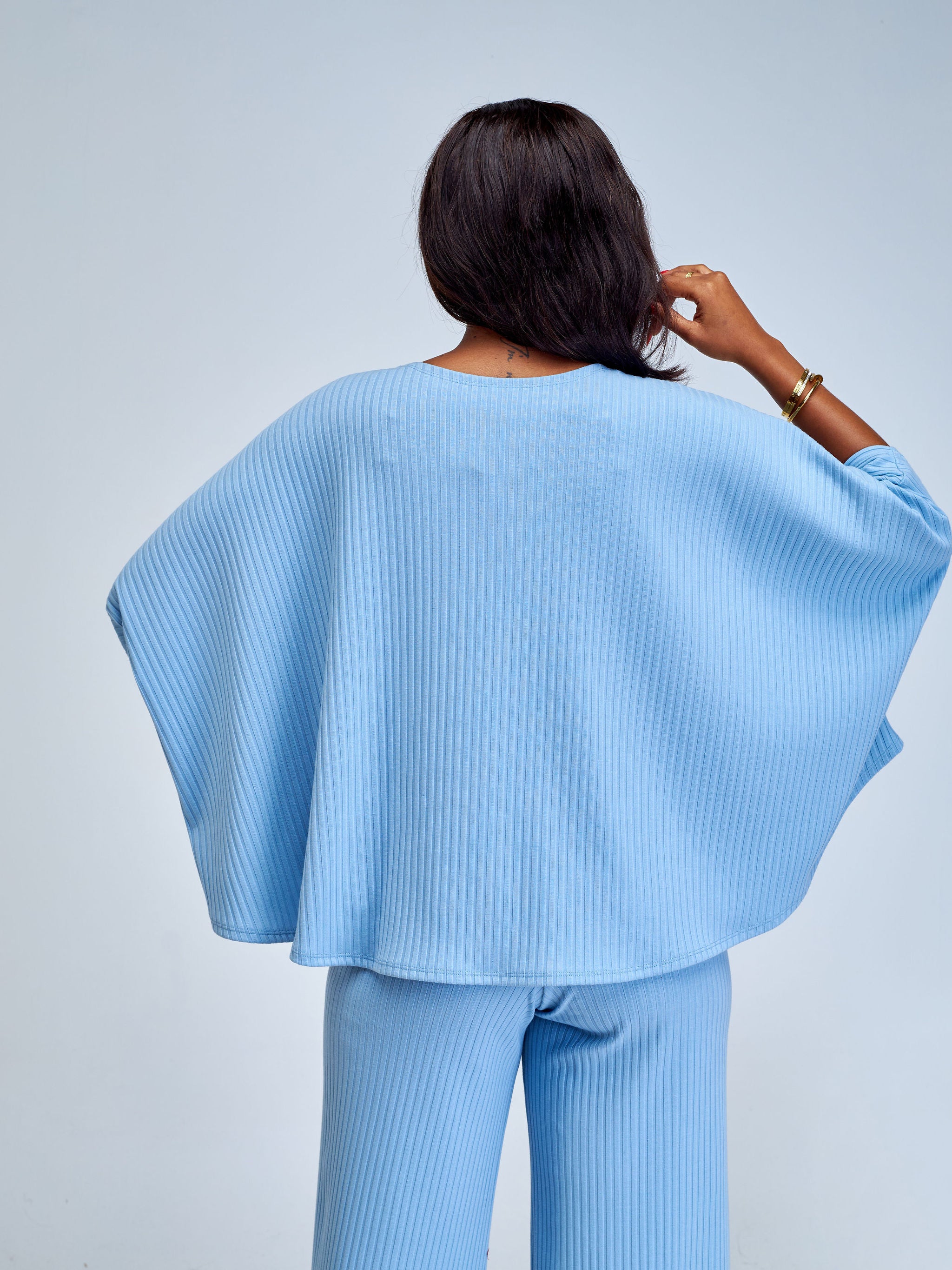 Vivo Amali Round Neck Wide Top - Light Blue