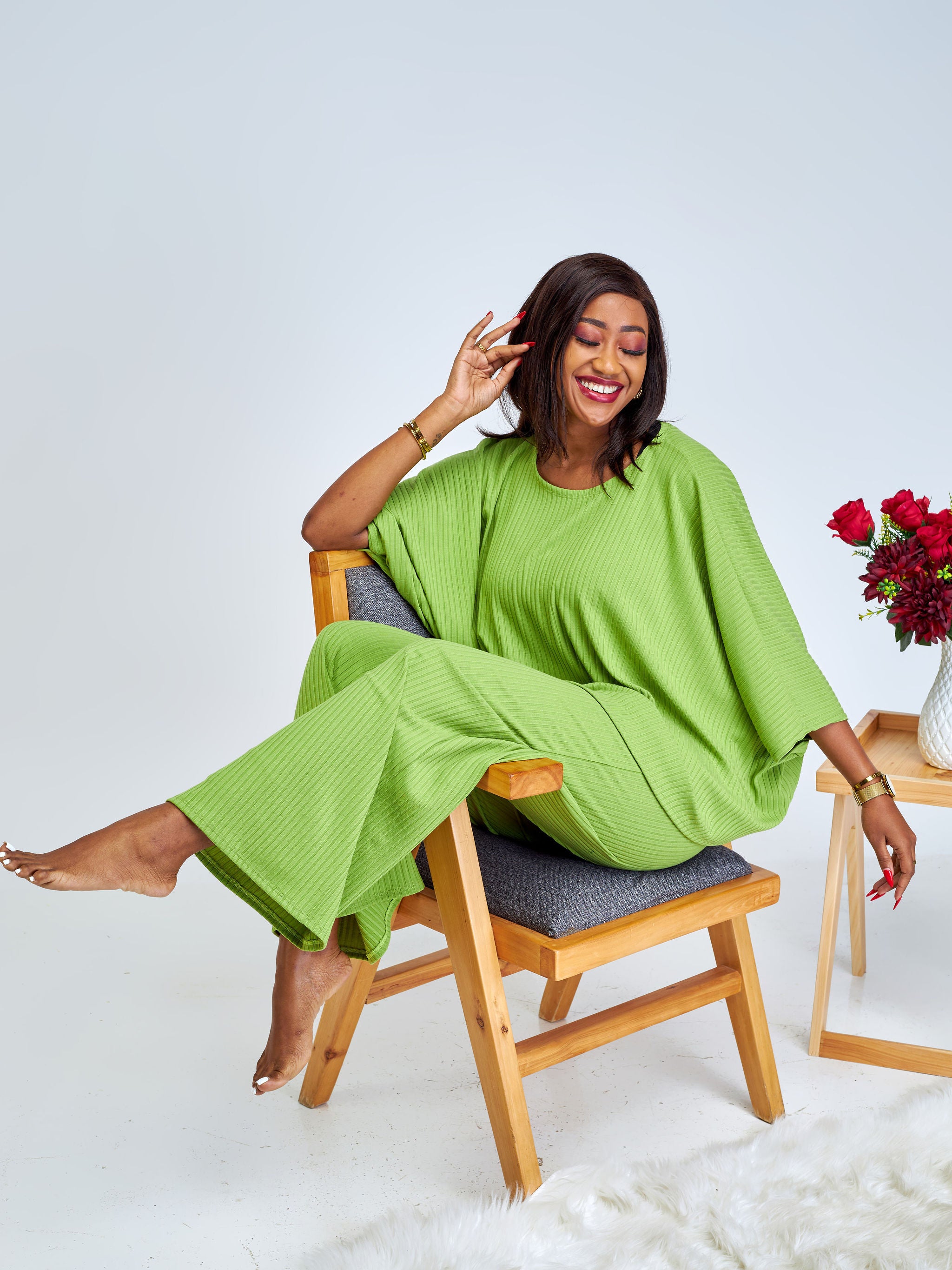 Vivo Amali Round Neck Wide Top - Lime Green