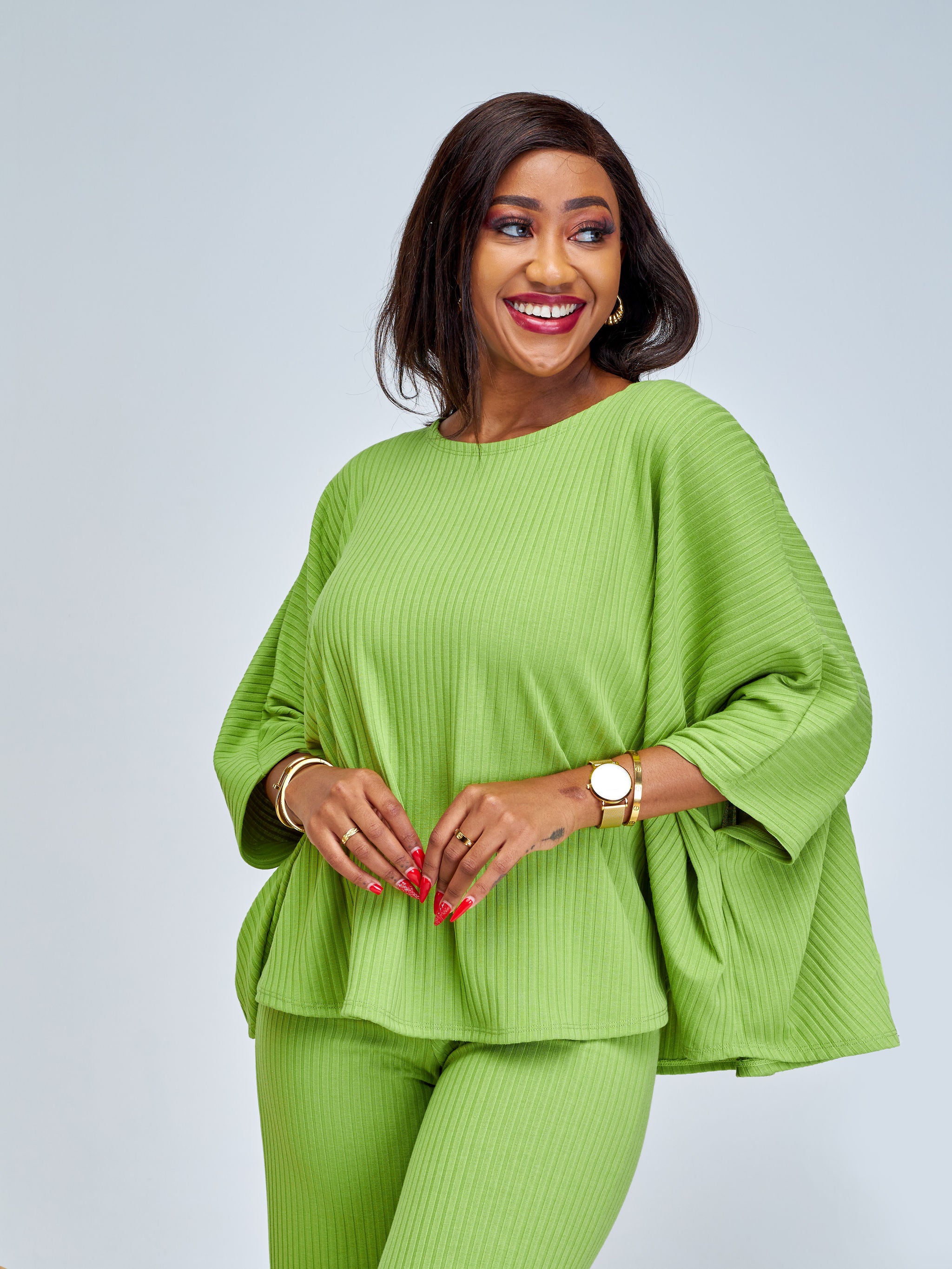 Vivo Amali Round Neck Wide Top - Lime Green