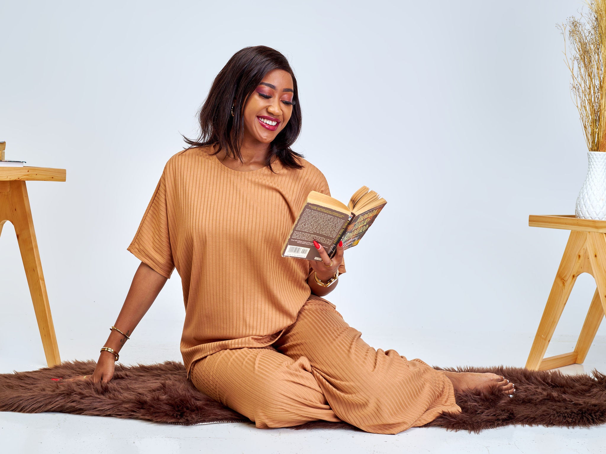 Vivo Amali Drop Shoulder Tunic Top - Light Brown