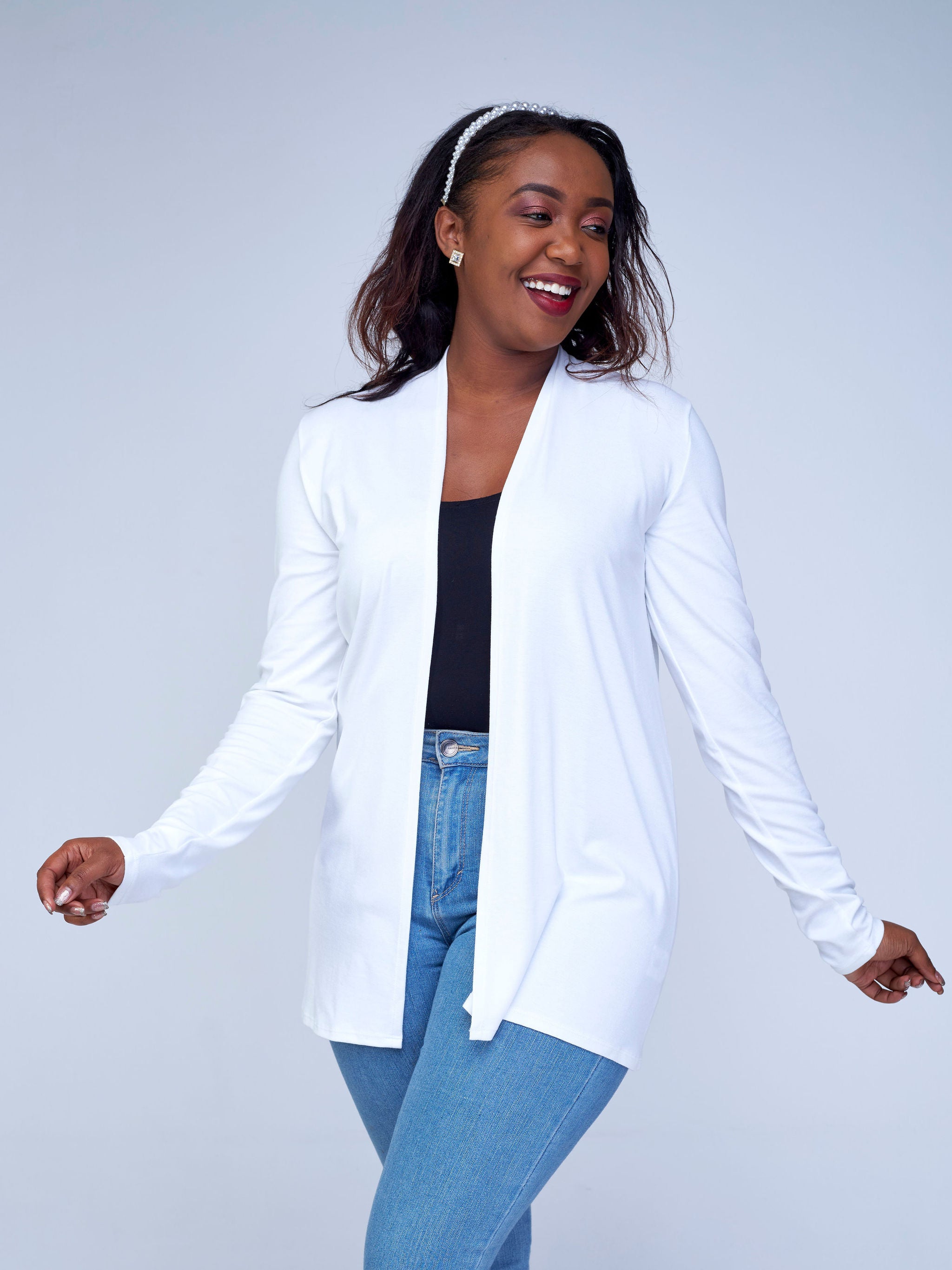 Vivo Leila Hip Length Waterfall - White