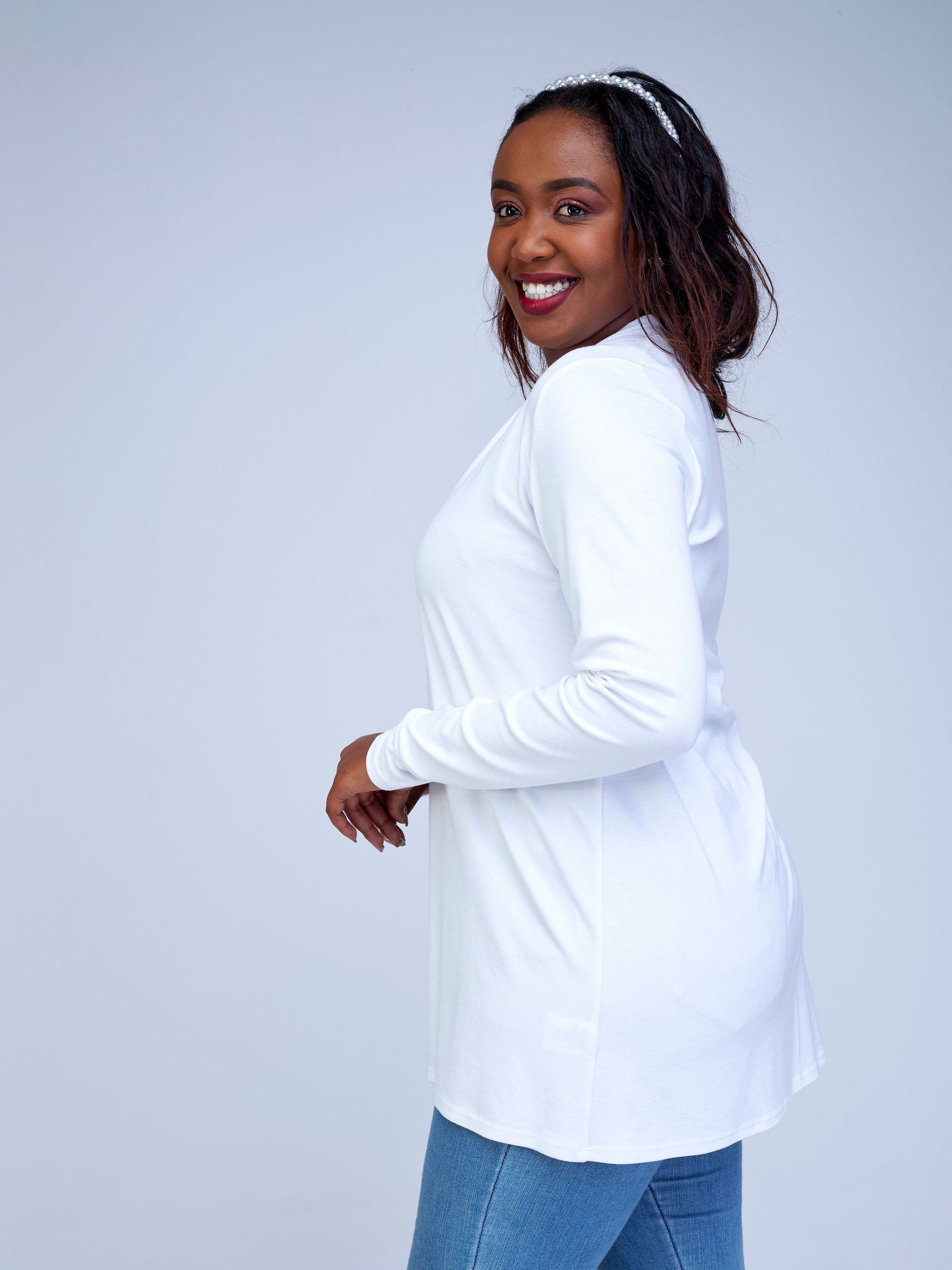 Vivo Leila Hip Length Waterfall - White