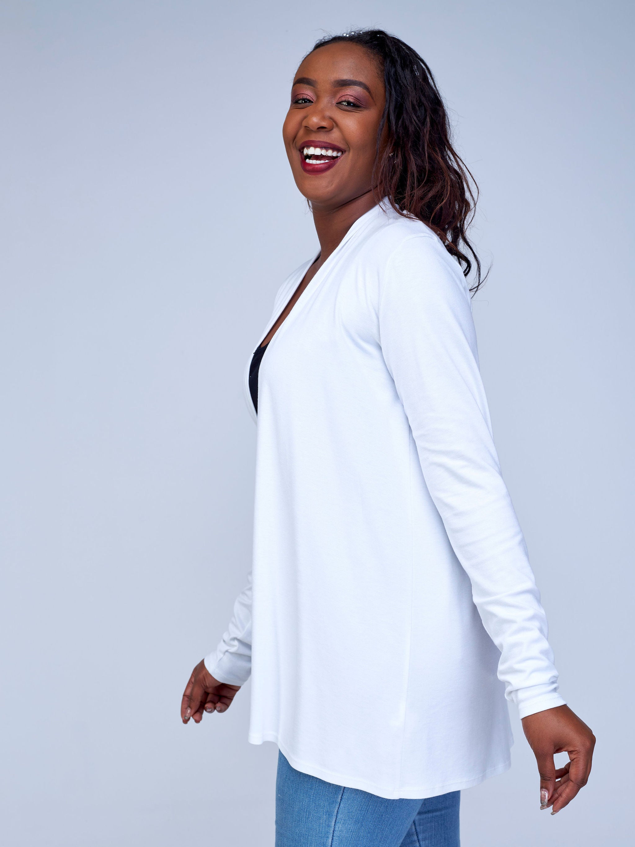 Vivo Leila Hip Length Waterfall - White