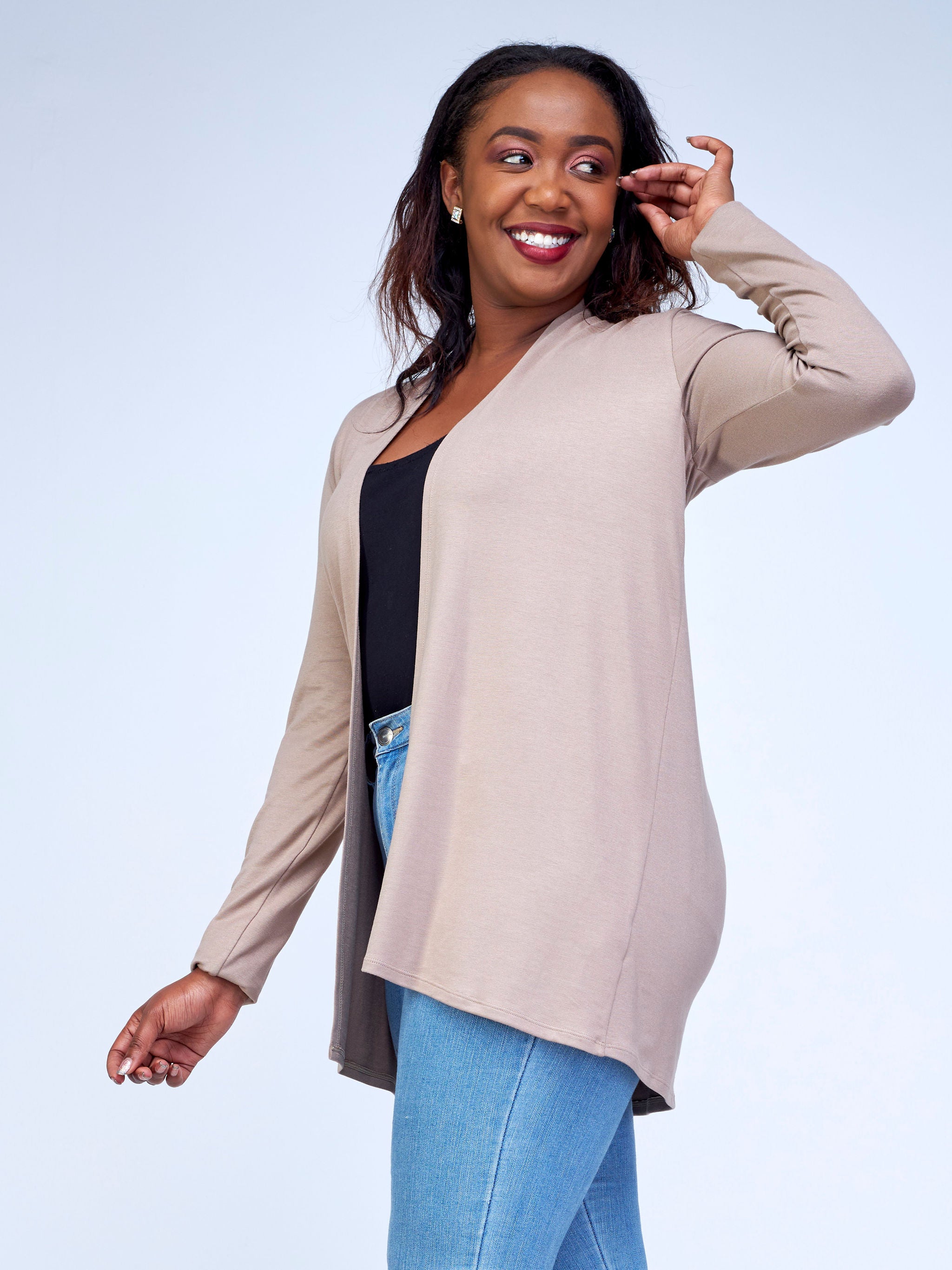 Vivo Leila Hip Length Waterfall - Taupe