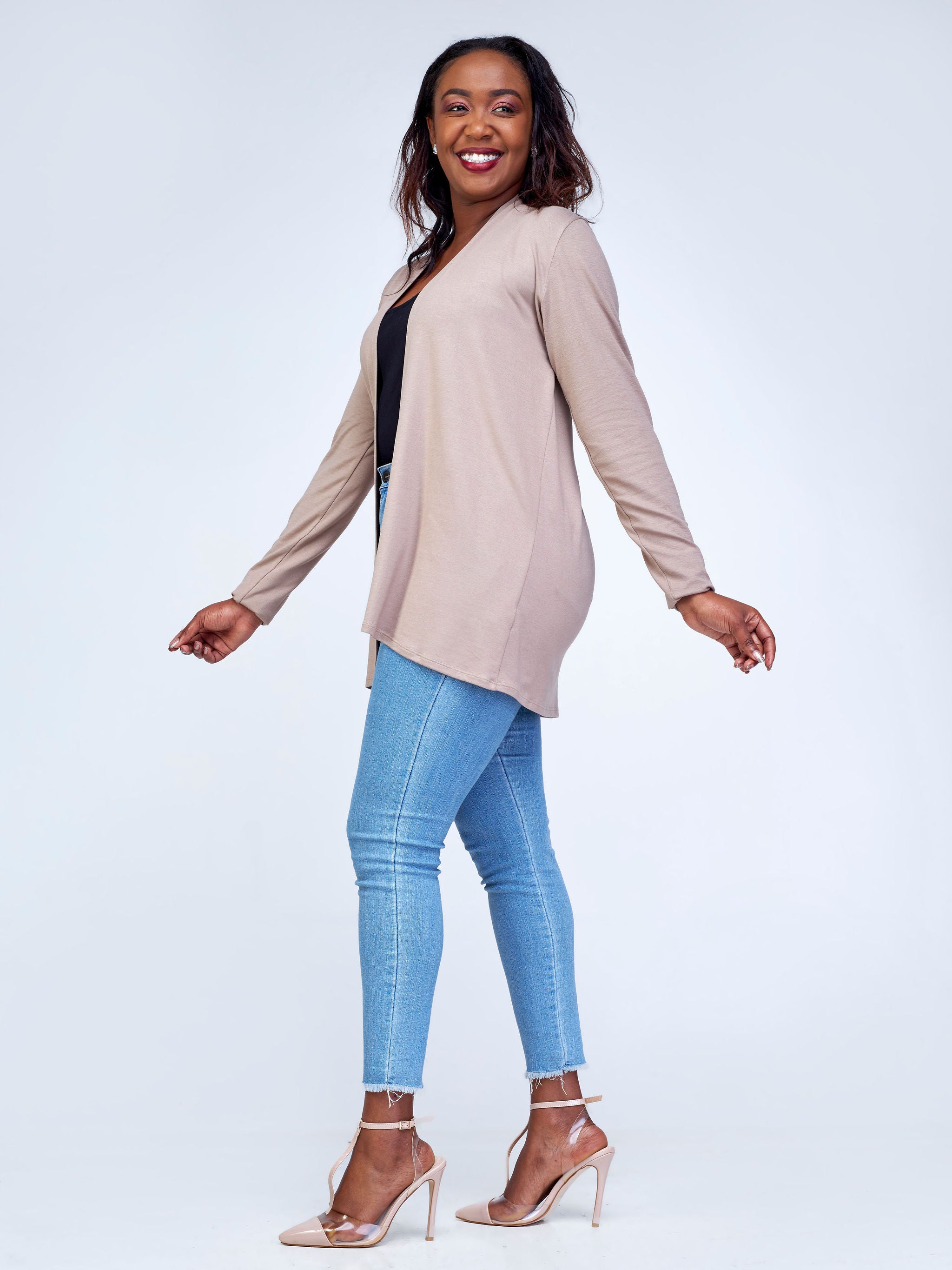 Vivo Leila Hip Length Waterfall - Taupe
