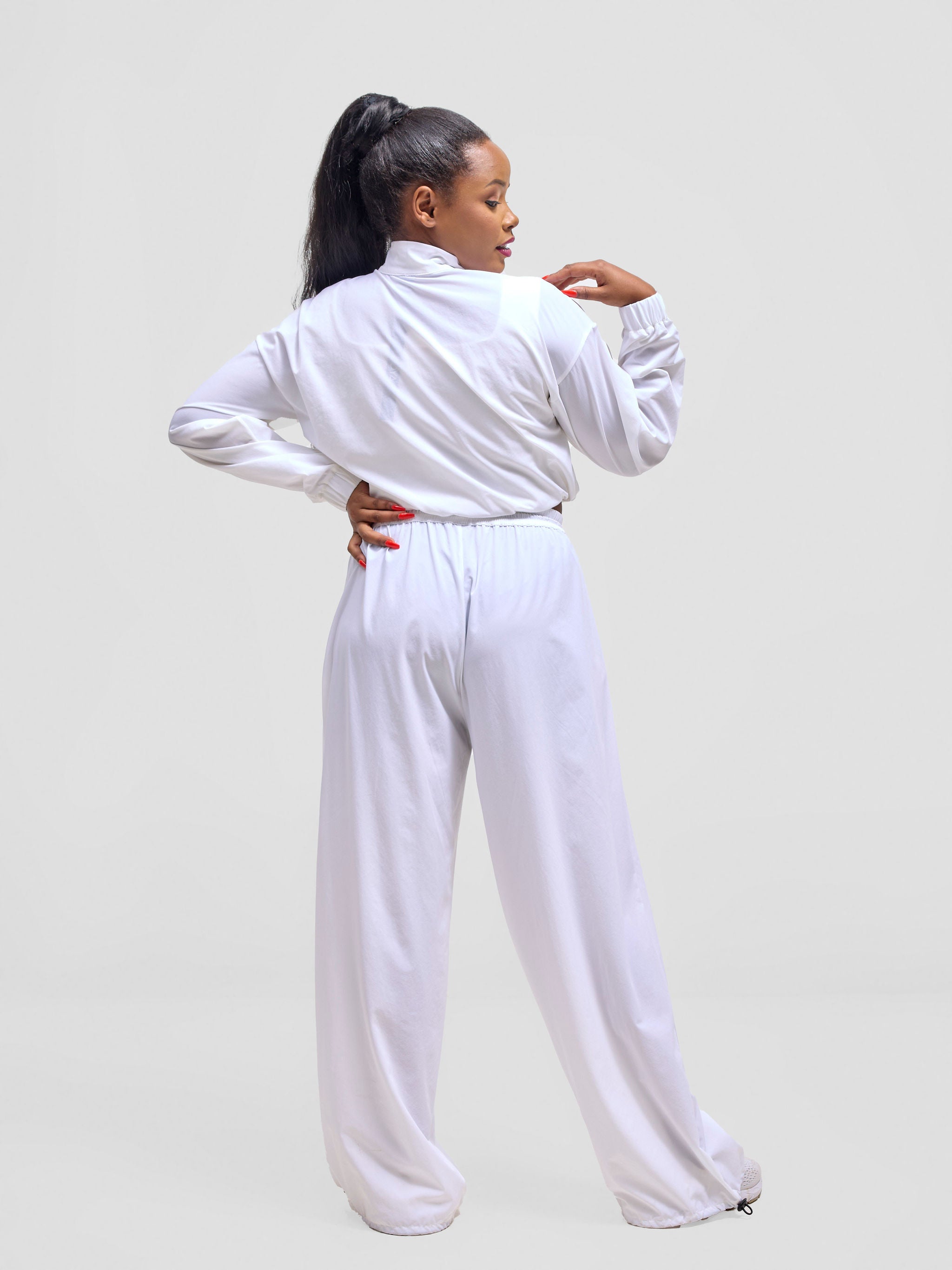 Zoya Vasha Midriff Jacket - White / Neon Pink