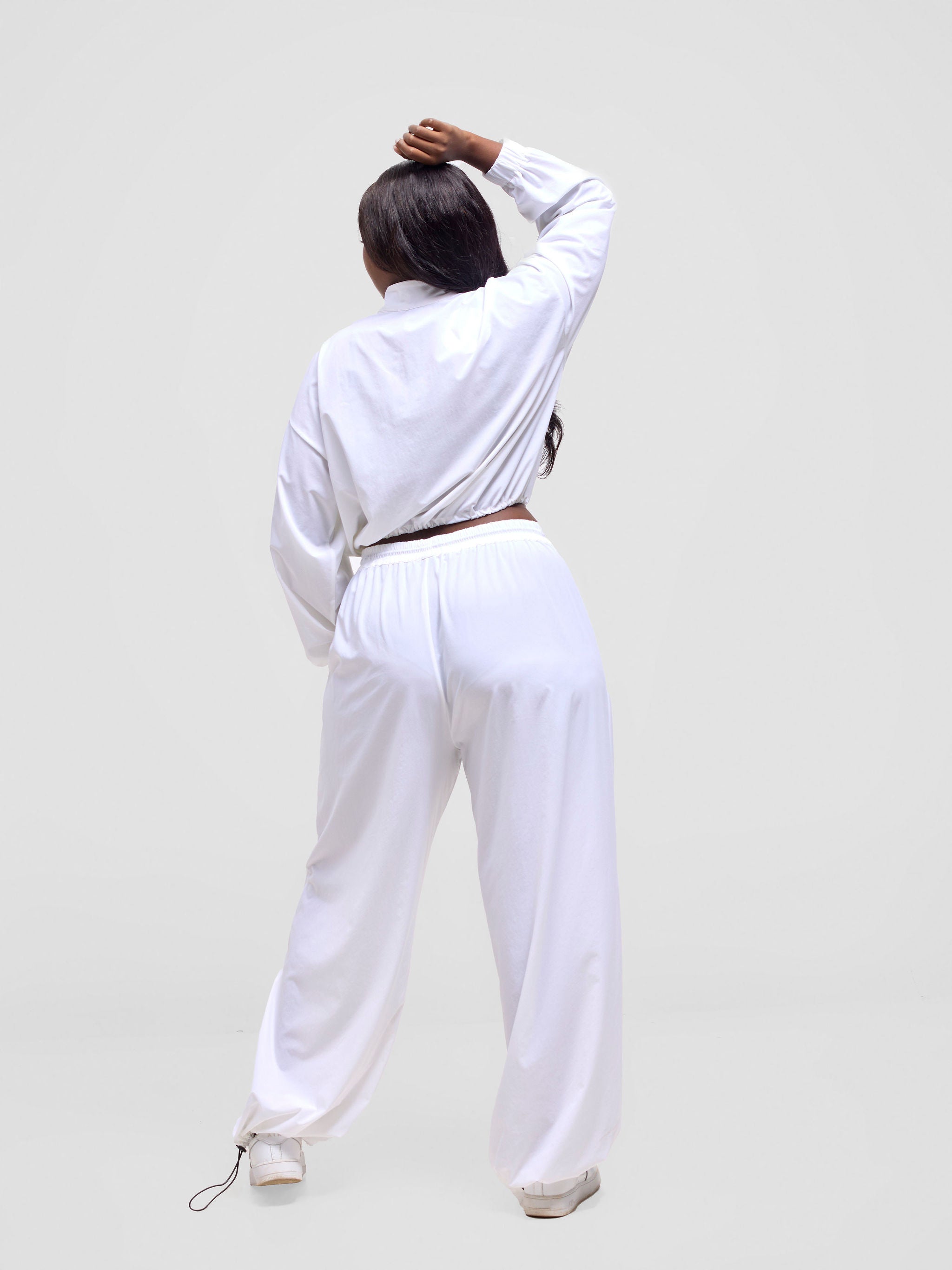 Zoya Vasha Midriff Jacket - White / Neon Green