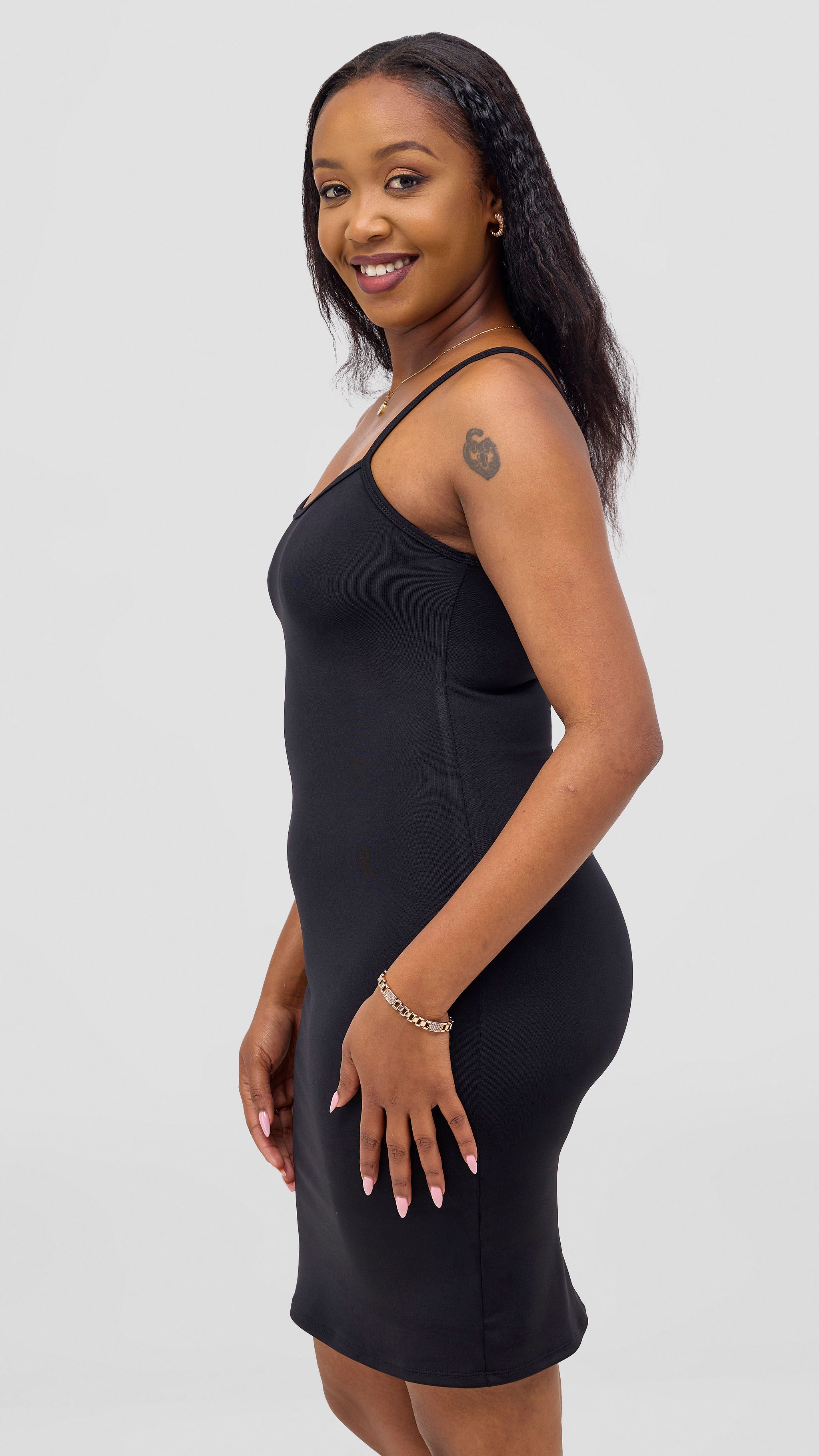 Vivo Spandex Slip Dress - Black