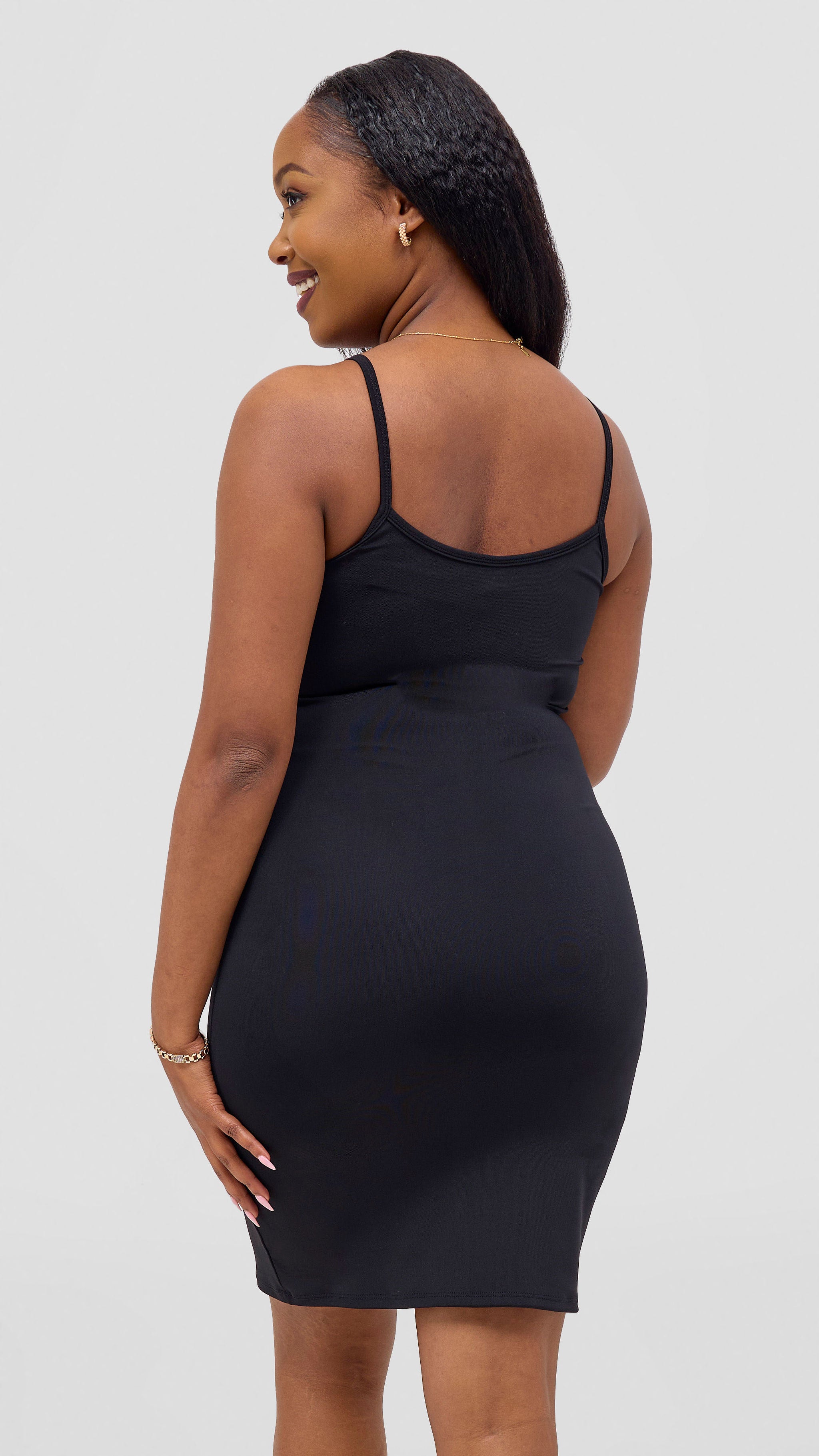 Vivo Spandex Slip Dress - Black