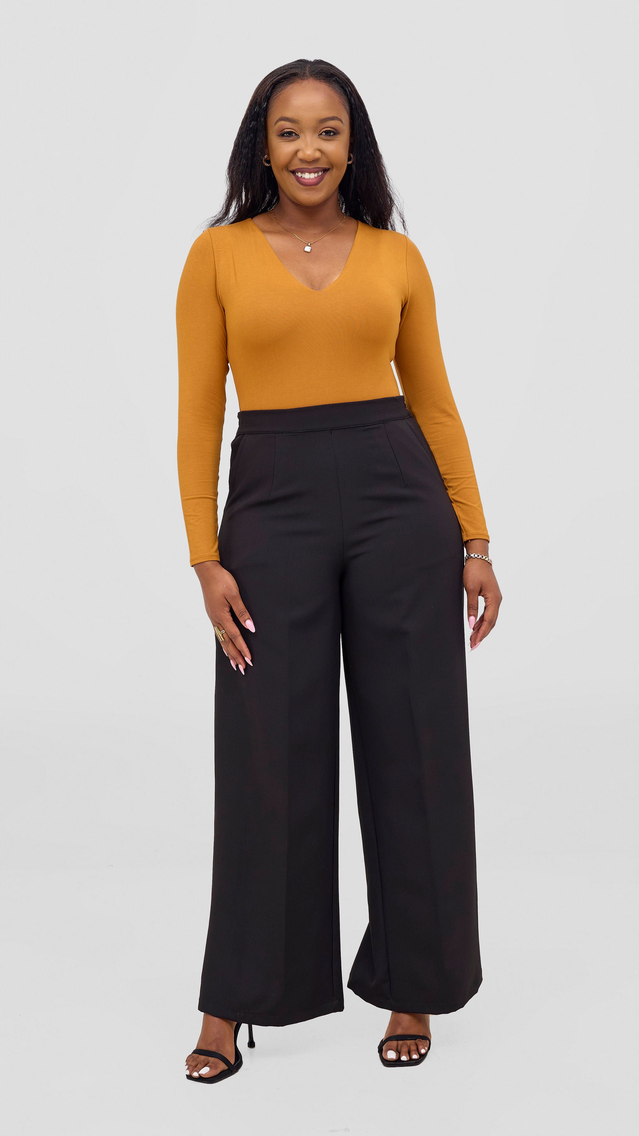Vivo Everyday Long Sleeved Double Layered Bodysuit - Dark Mustard