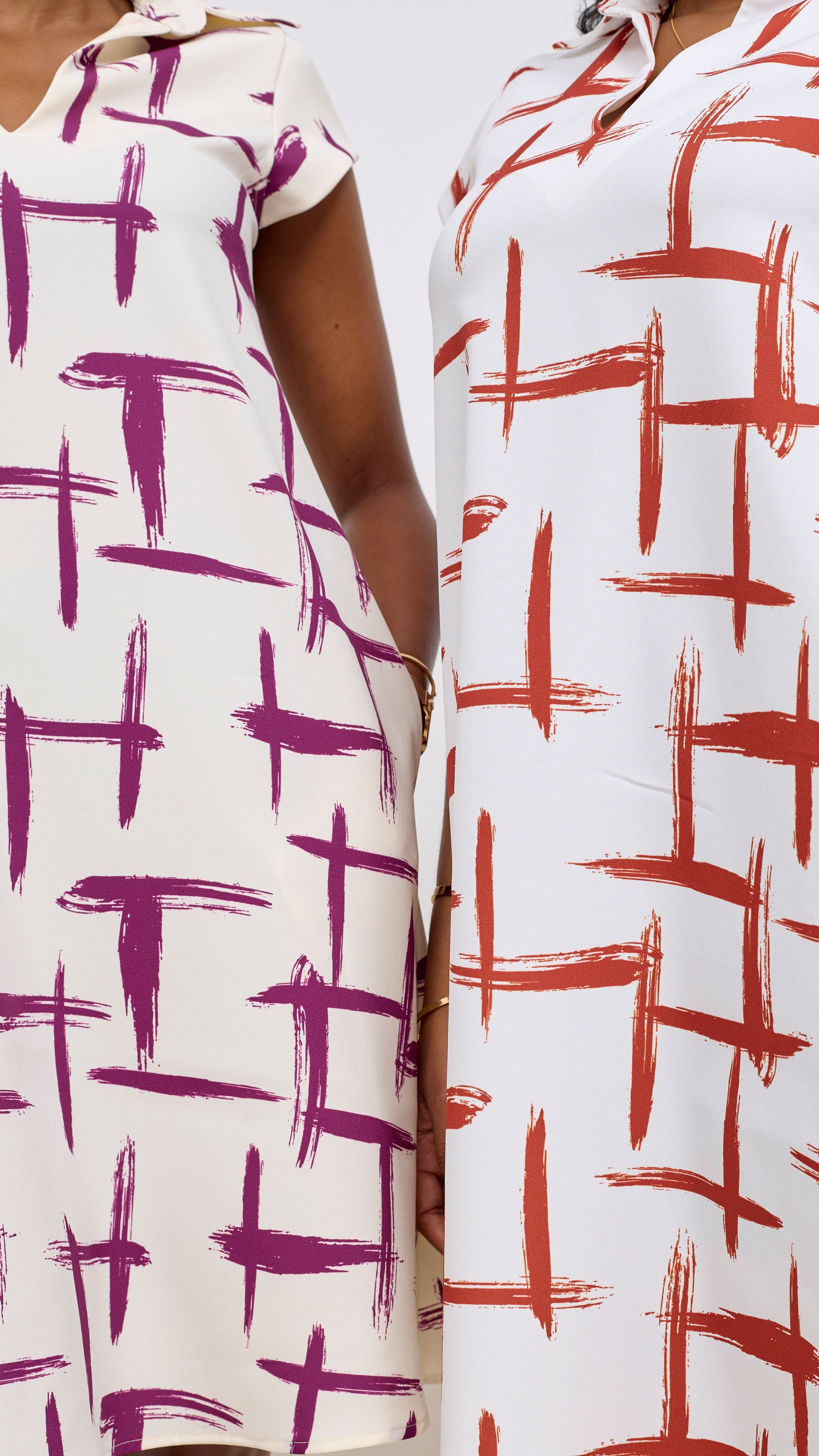 Vivo Mandla Tent Dress - White / Purple Seka Print