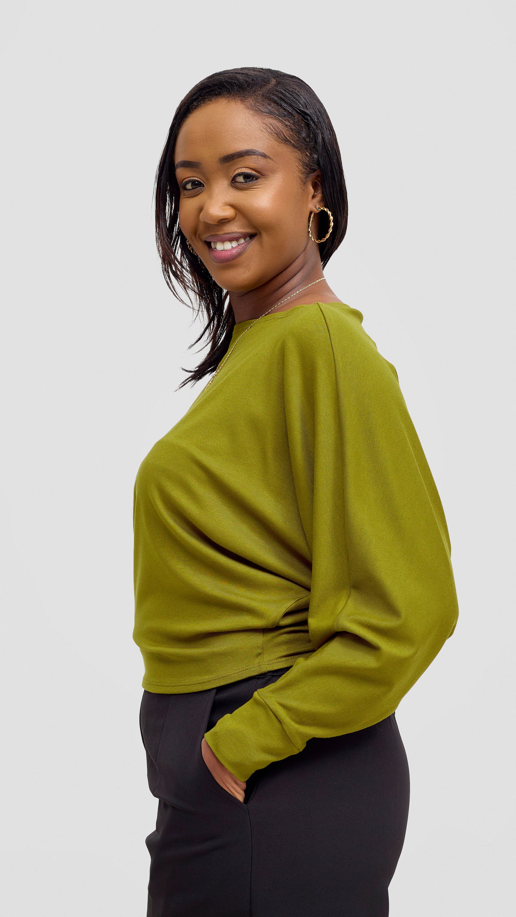 Vivo Bana Batwing Top - Dark Olive