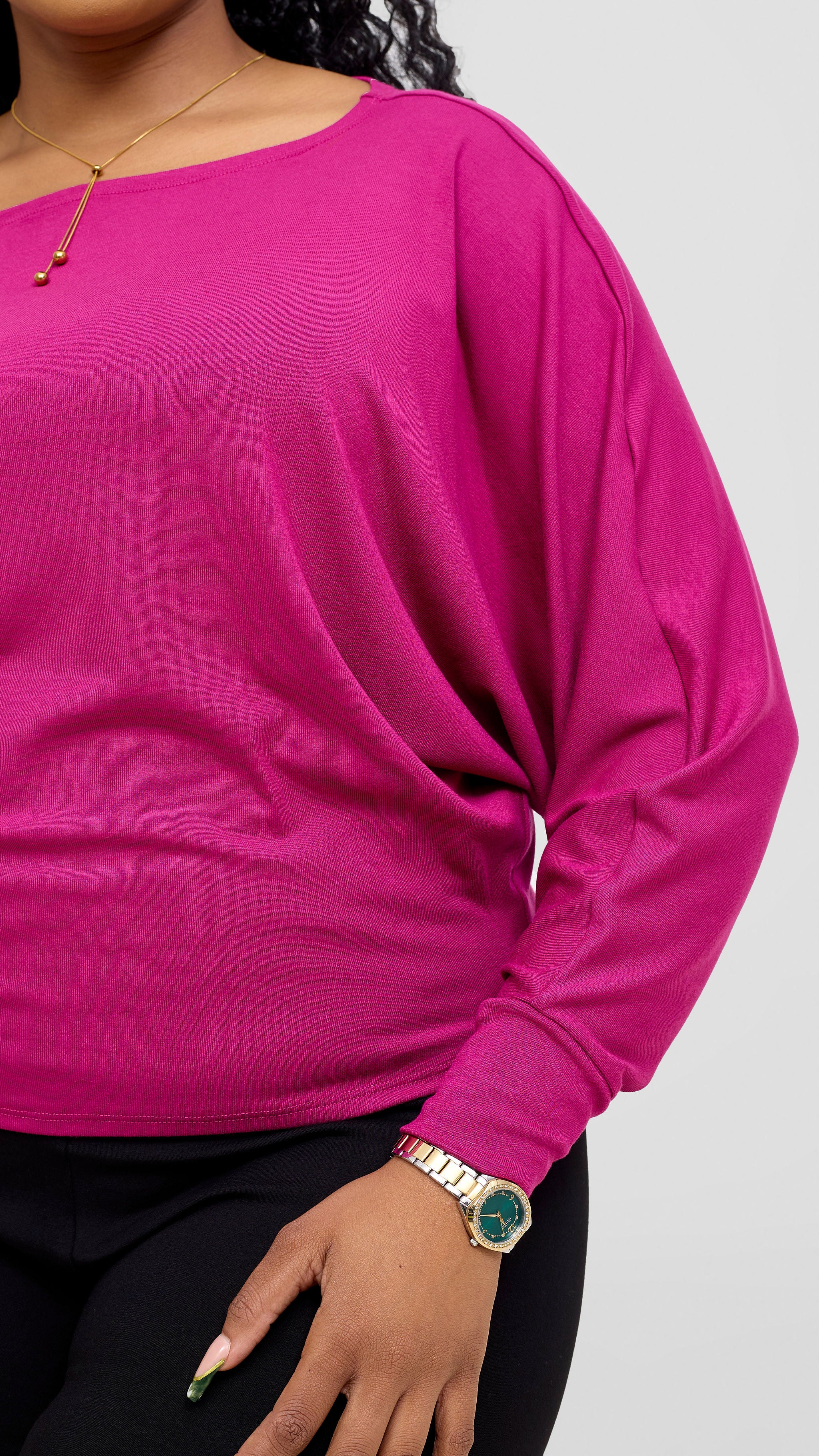 Vivo Bana Batwing Top - Fuschia
