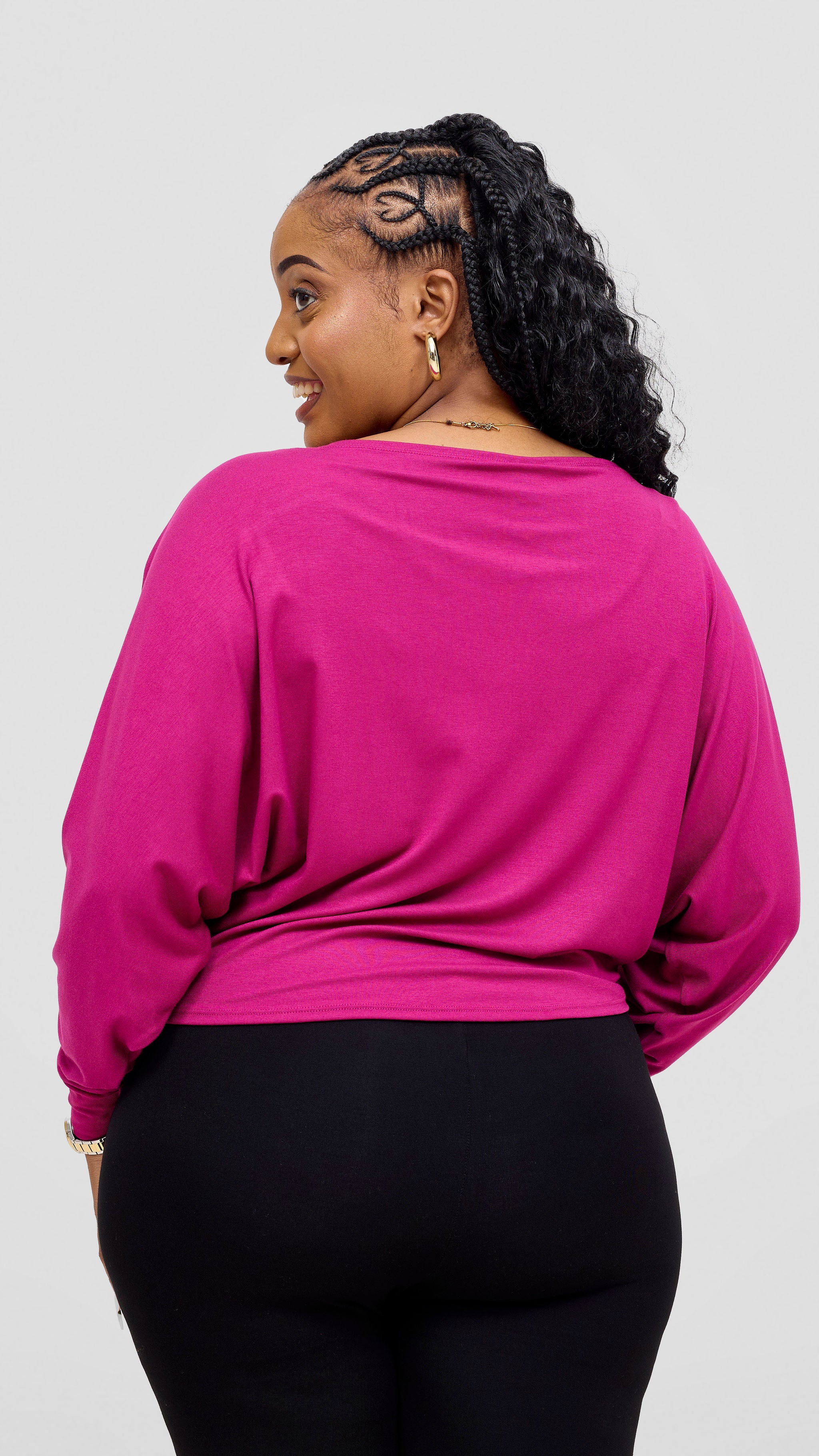 Vivo Bana Batwing Top - Fuschia