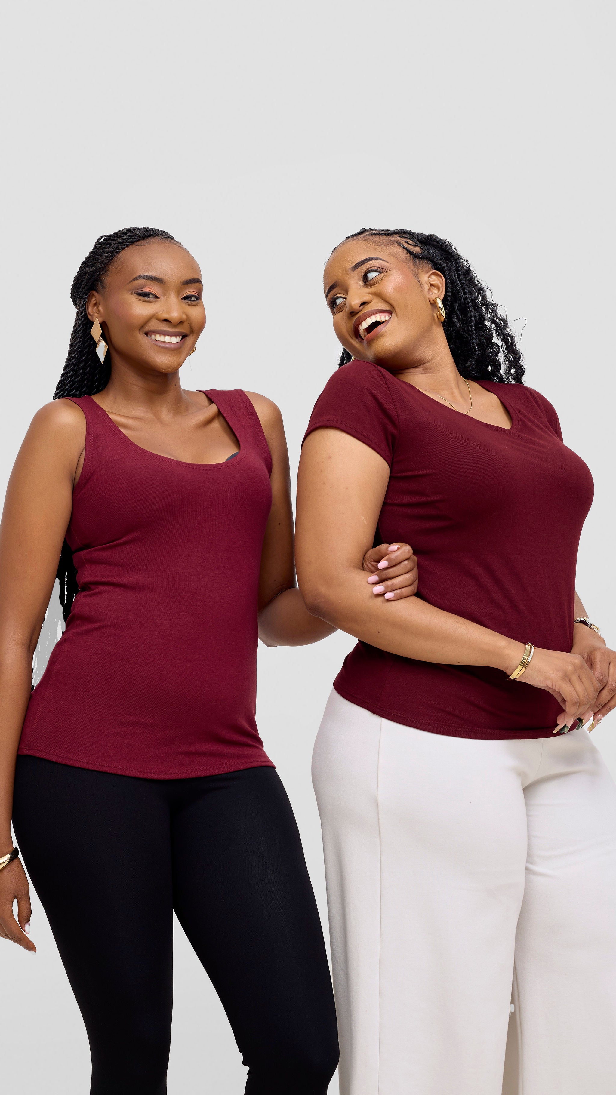 Vivo Everyday Cap Sleeve Top - Maroon