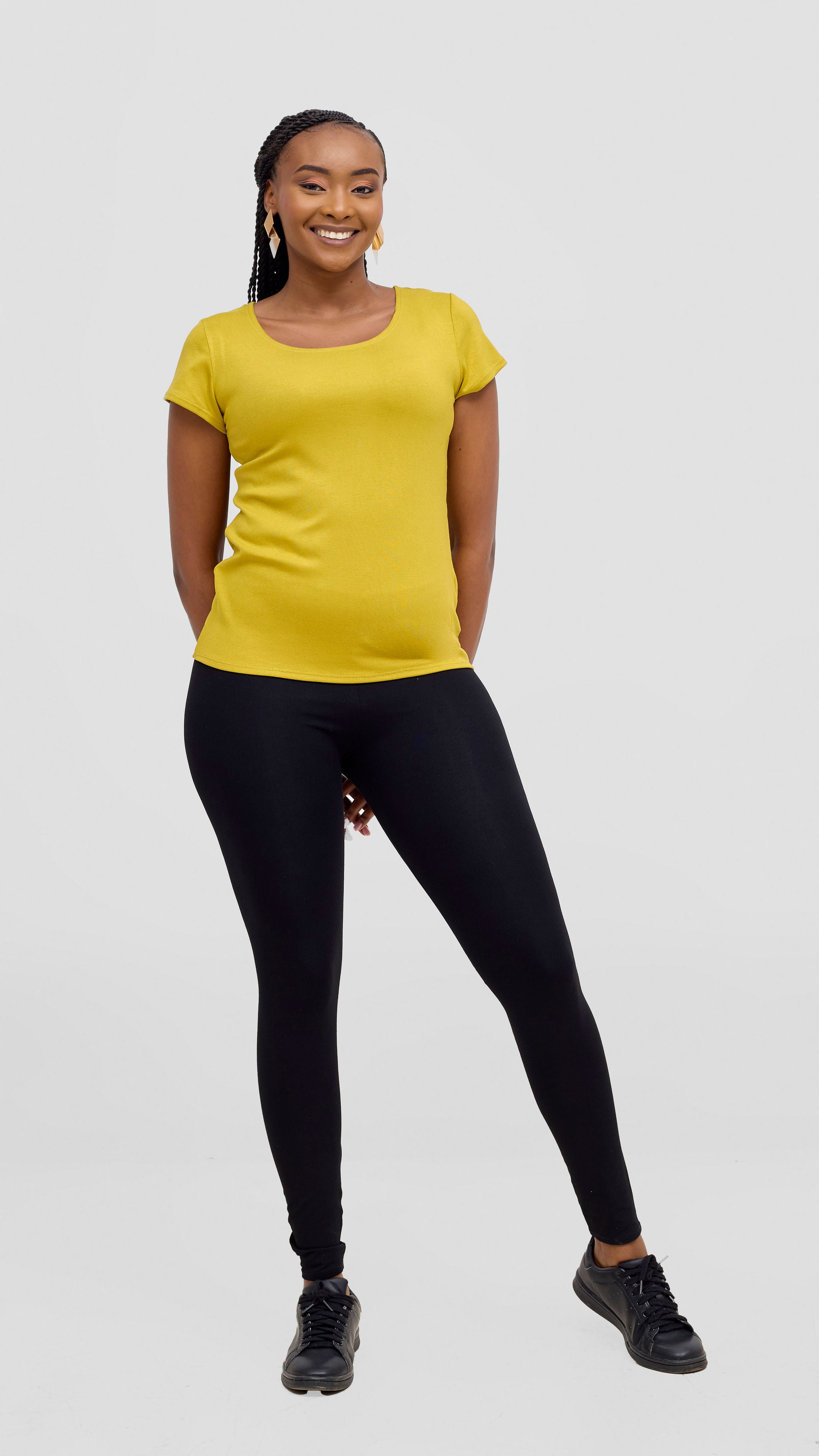 Vivo Everyday Cap Sleeve Top - Light Olive Green