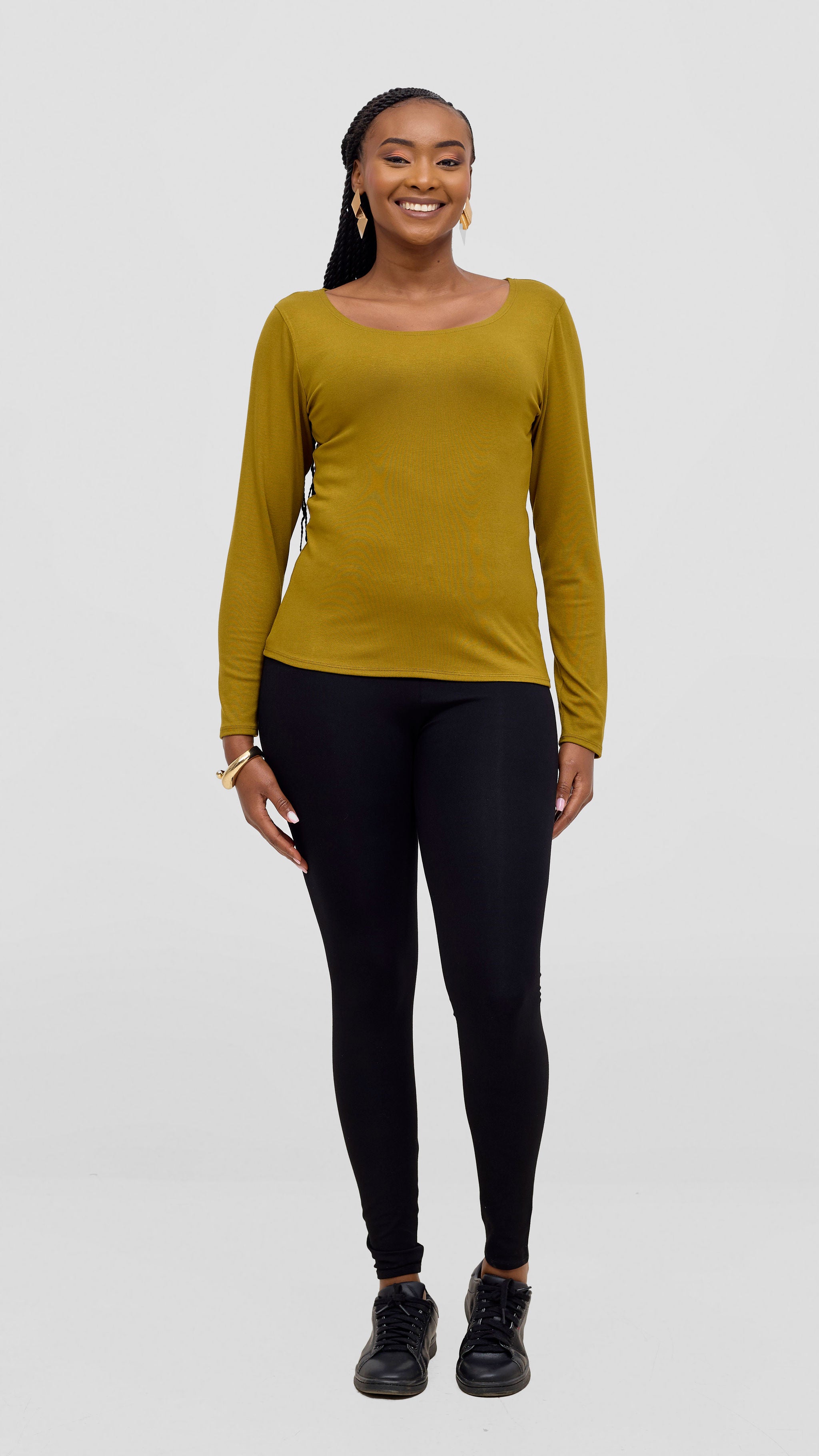 Vivo Basic Val Long Sleeve Top - Dark Olive