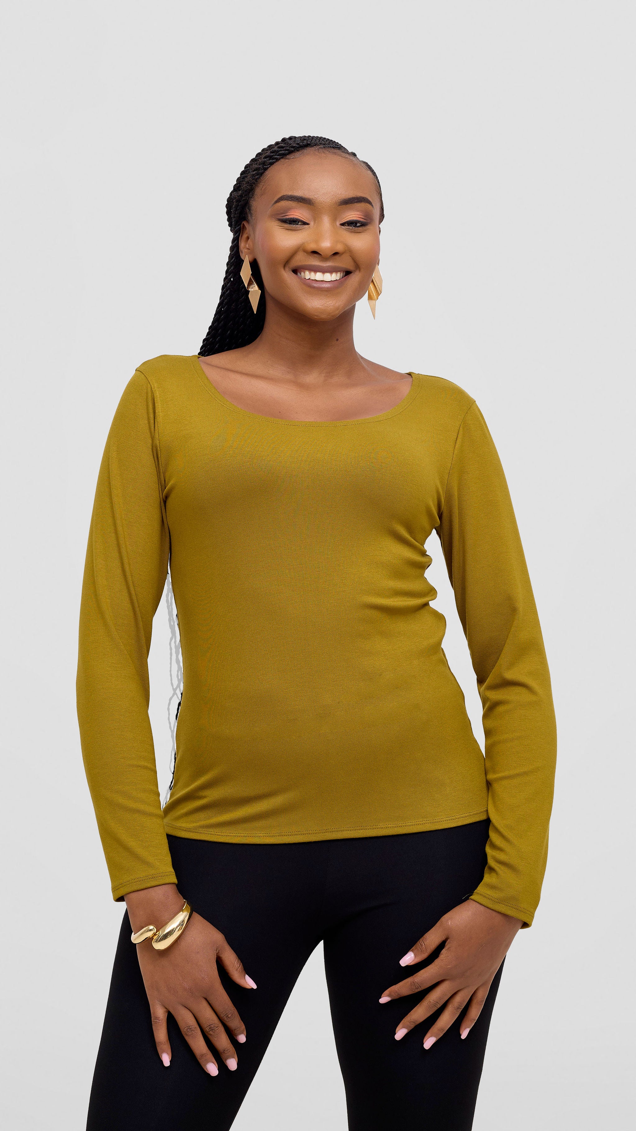Vivo Basic Val Long Sleeve Top - Dark Olive