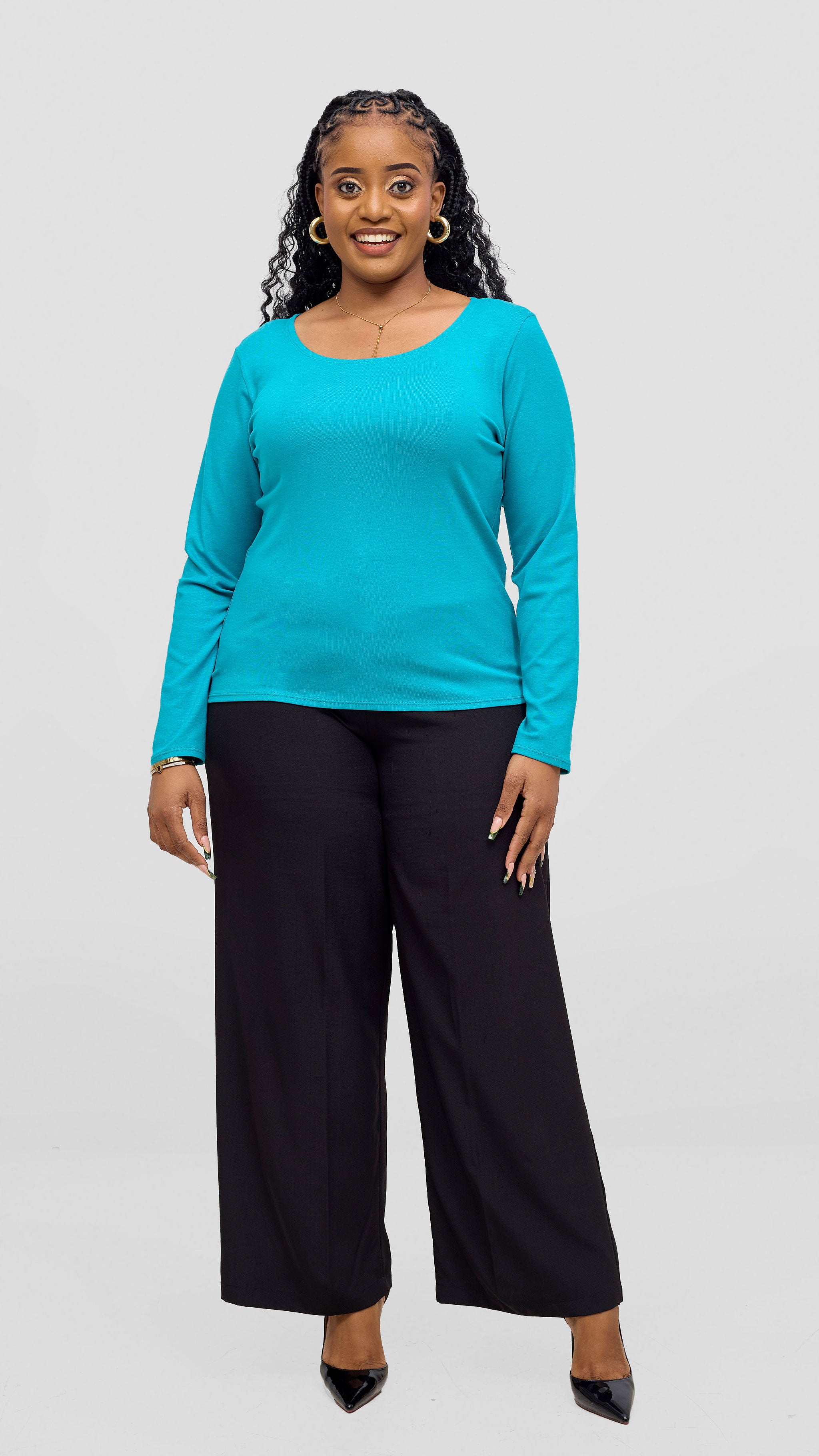 Vivo Basic Val Long Sleeve Top - Sea Green