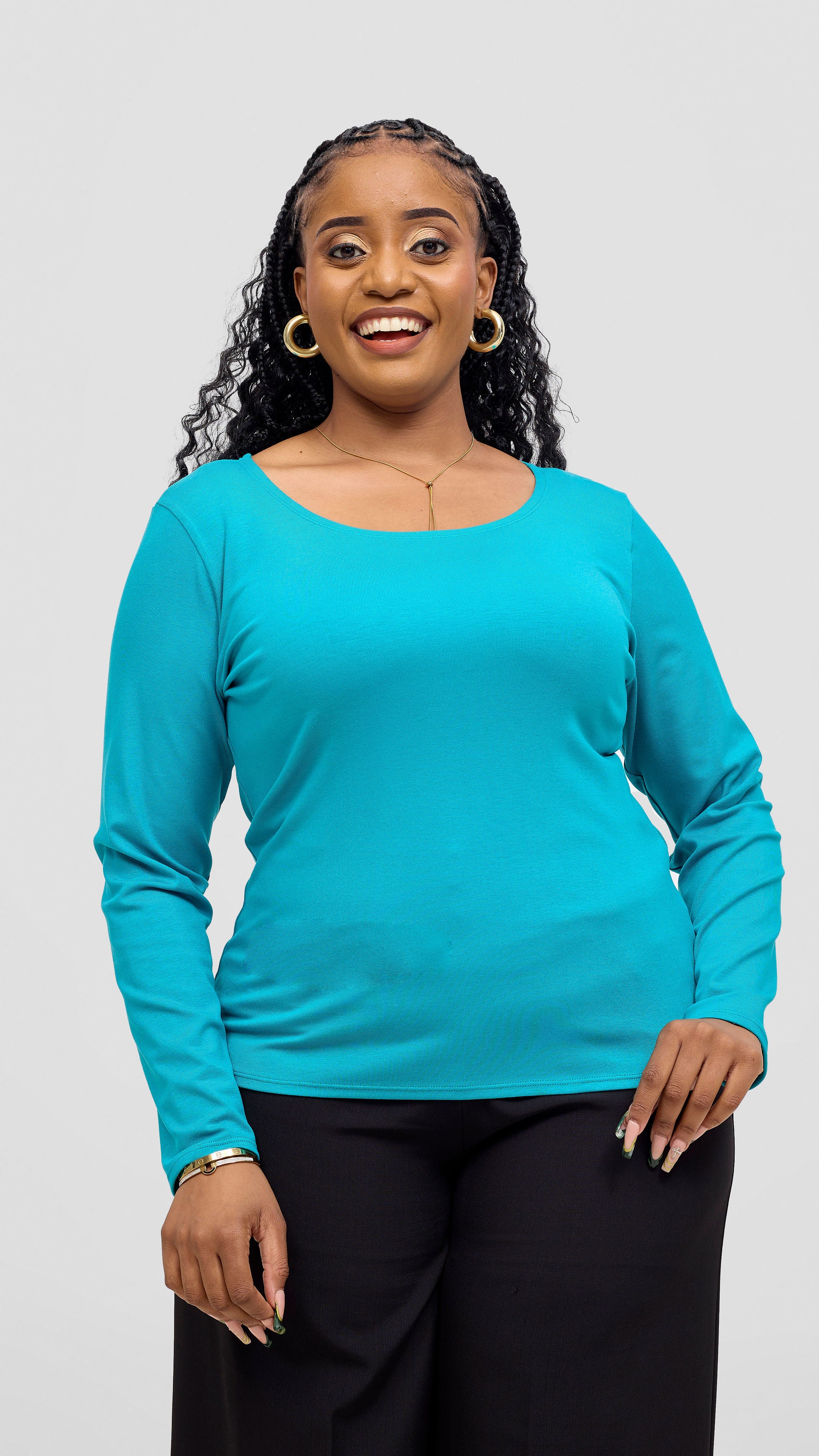 Vivo Basic Val Long Sleeve Top - Sea Green