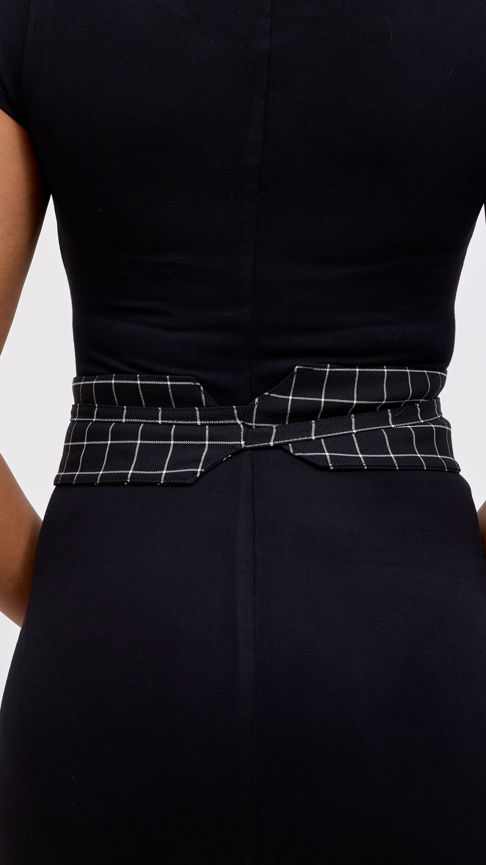 Vivo Basic Strappy Belt - Black Checked Print