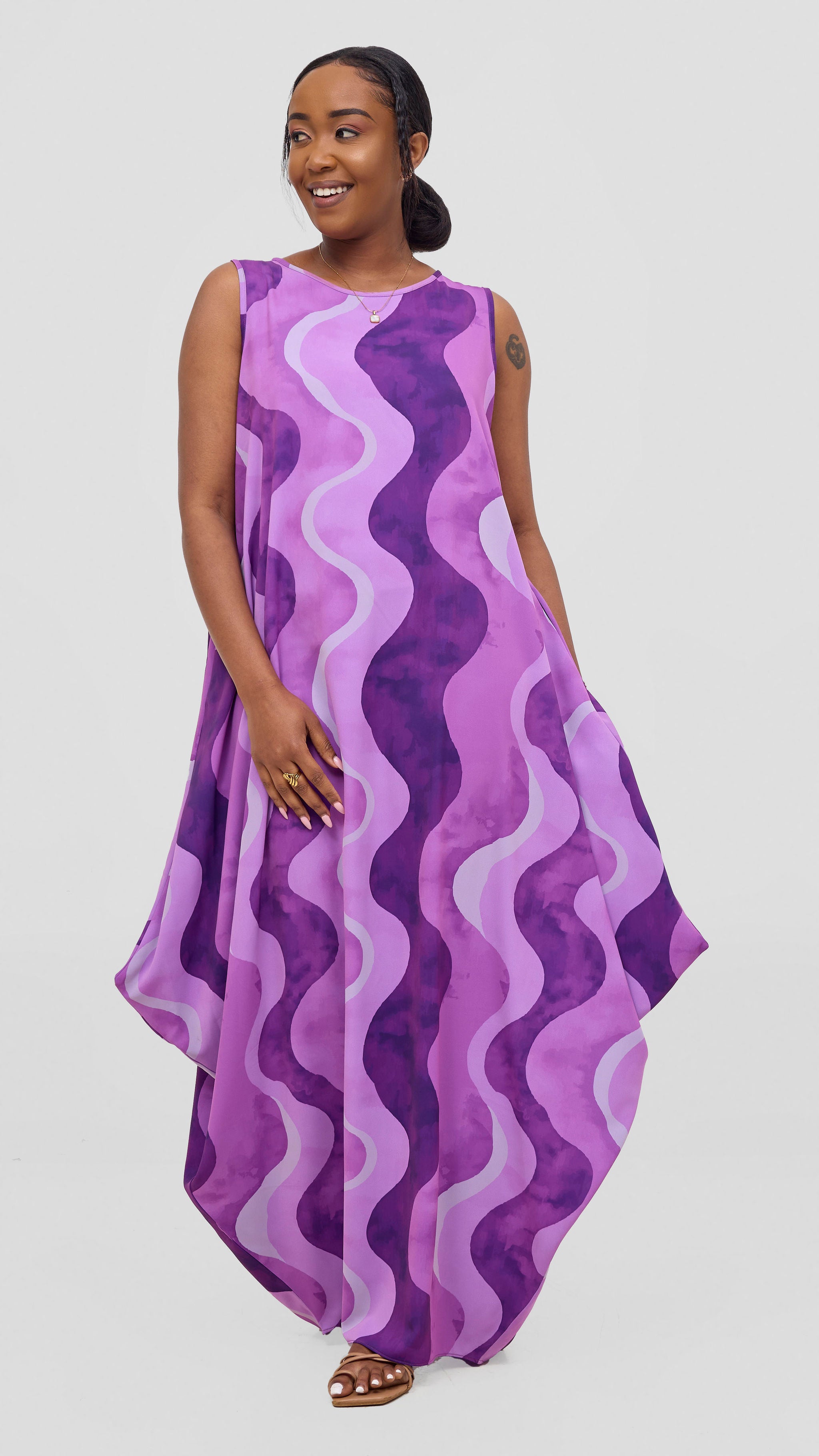 Vivo Seli Maxi Dress - Lilac / Purple Loura Print