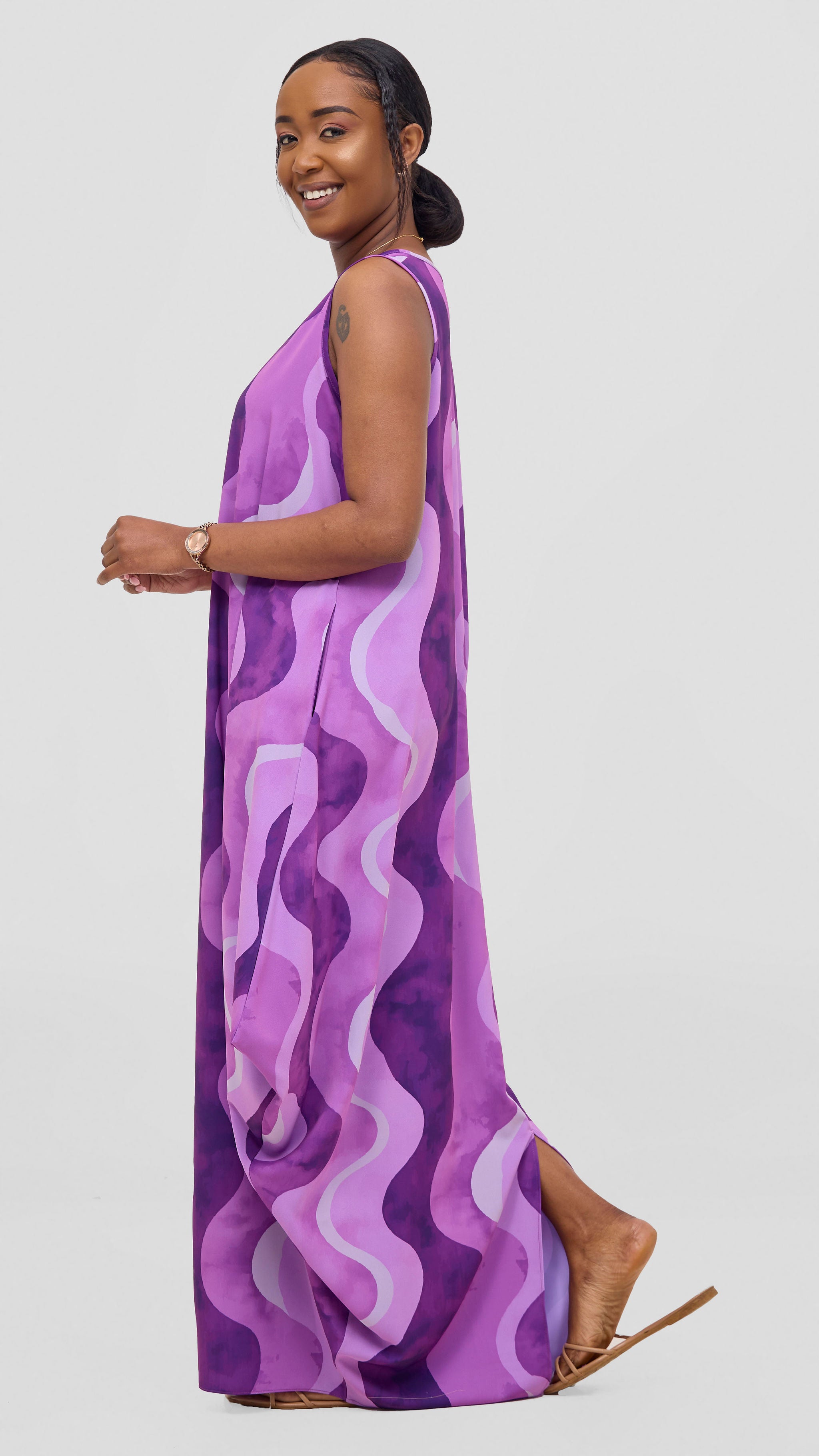 Vivo Seli Maxi Dress - Lilac / Purple Loura Print