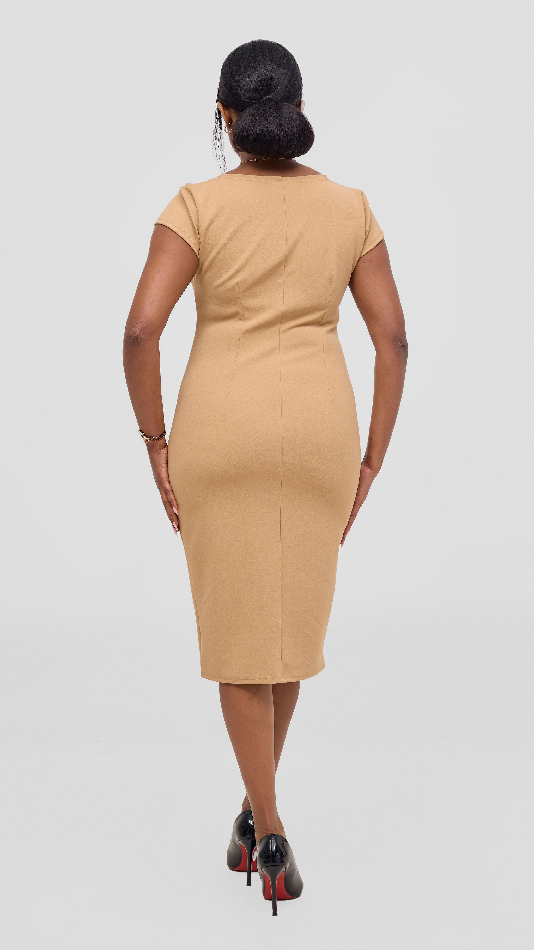 Vivo Imara Cap Sleeve Sheath Dress - Taupe