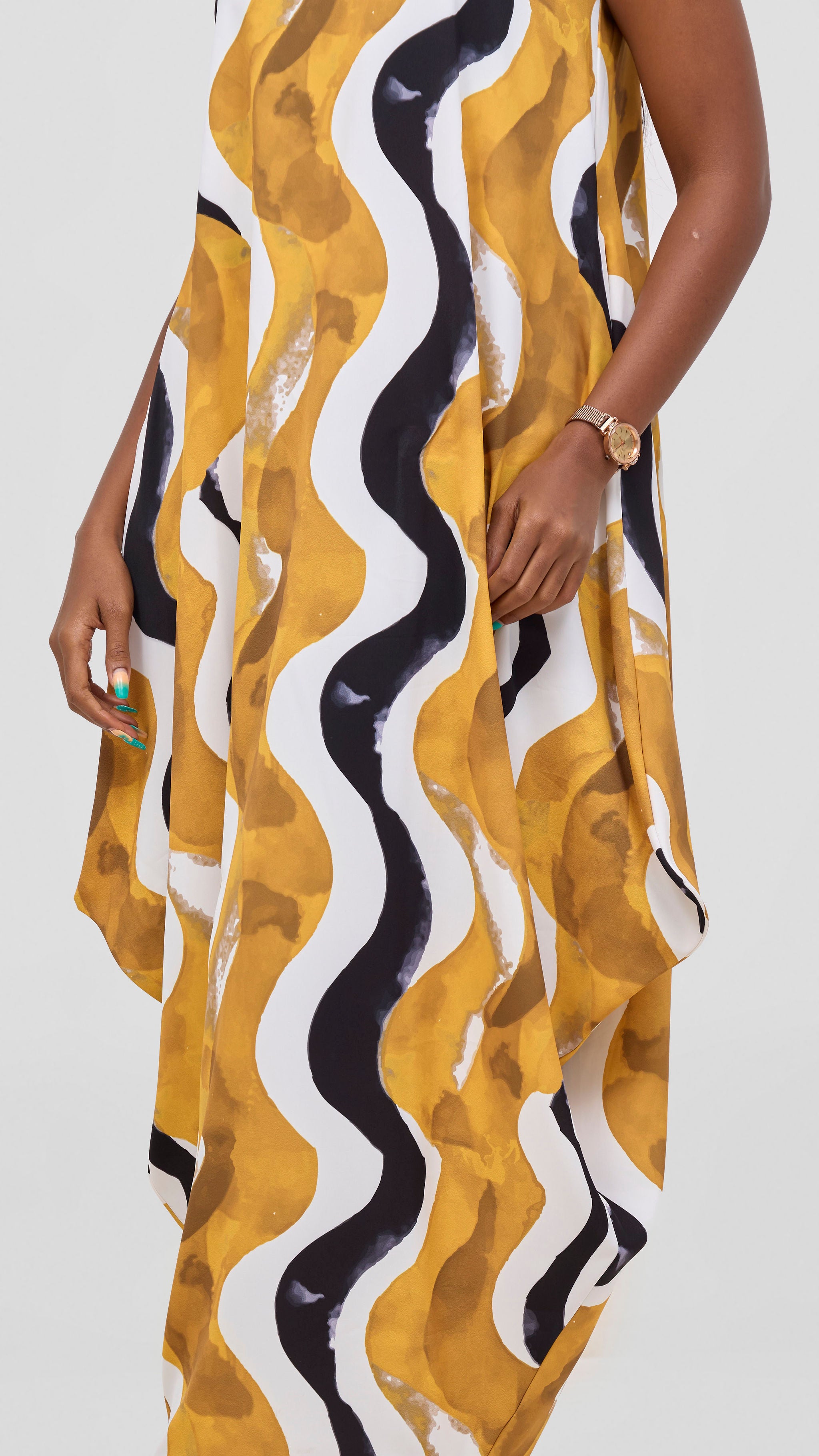 Vivo Seli Maxi Dress - Mustard / Black Loura Print