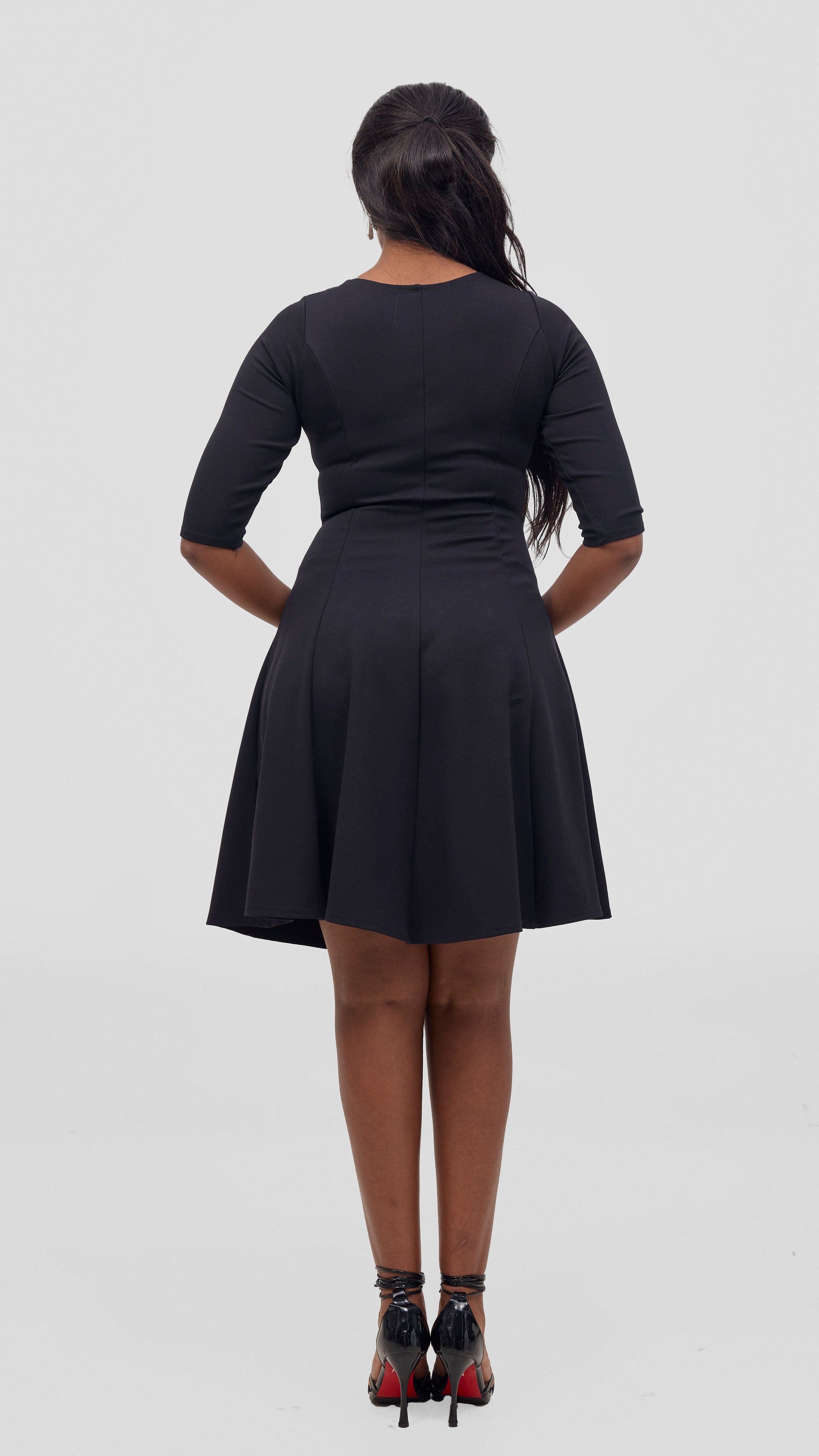 Vivo Aleri A-Line Pleated Dress - Black