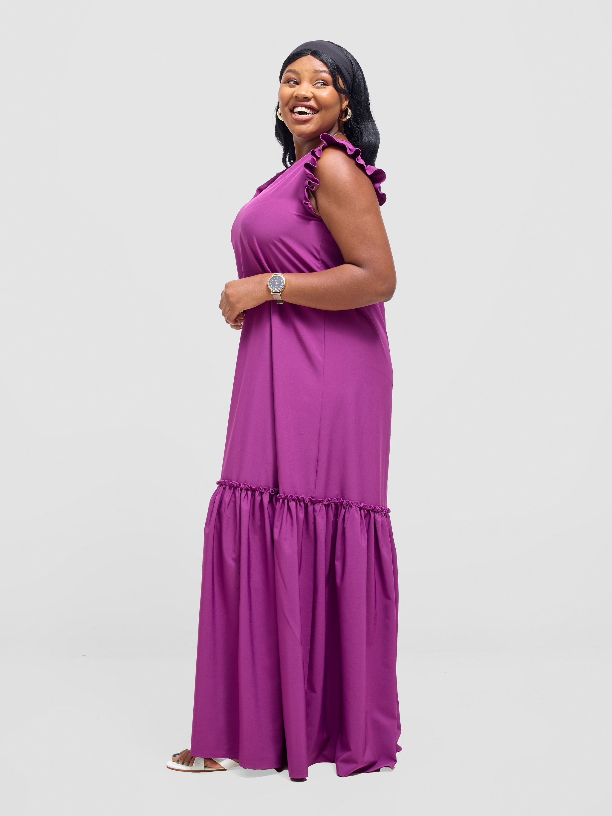 Vivo Nasinka V-Neck Maxi Dress - Purple