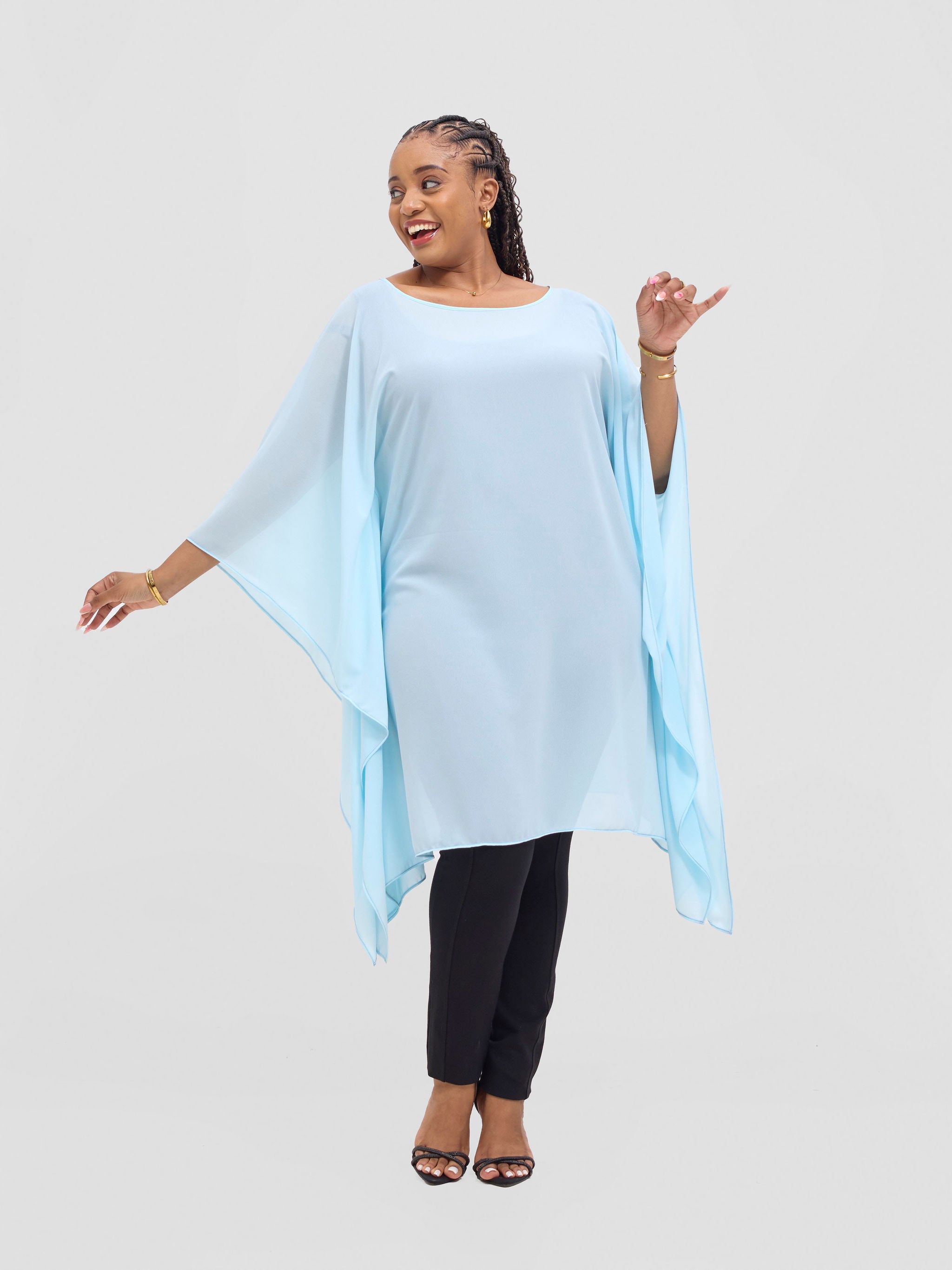 Vivo Basic Destiny Chiffon Top - Light Blue