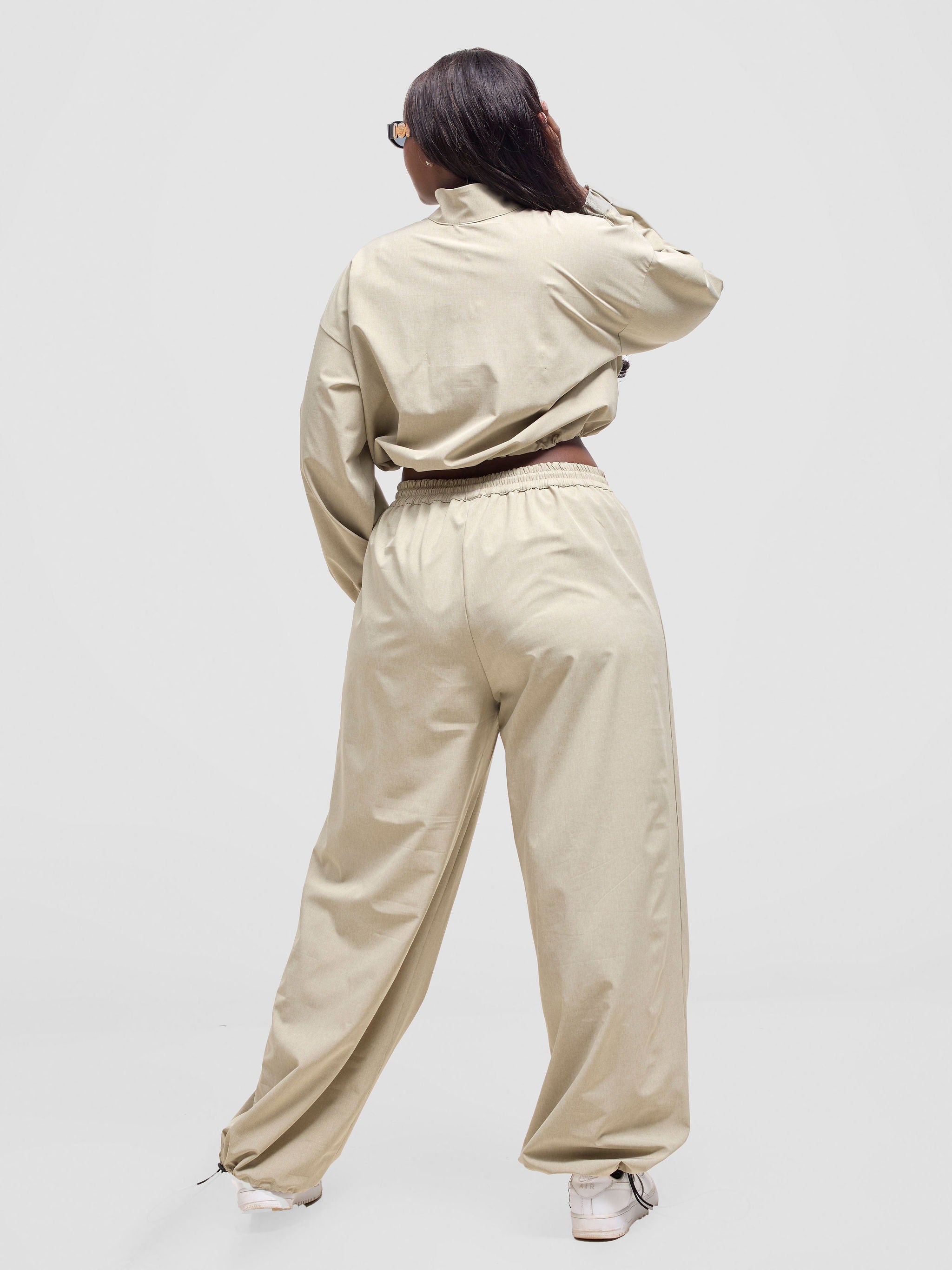 Zoya Vasha Midriff Jacket - Khaki / White