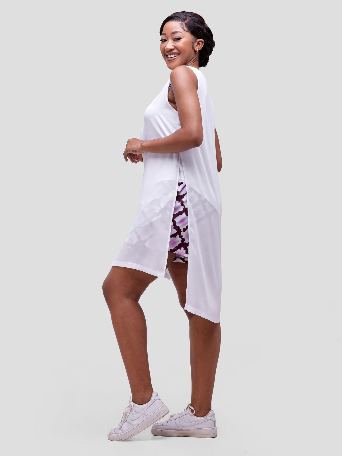 Vivo Ajani V-Neck Top - Peach / Tan Print main image 1