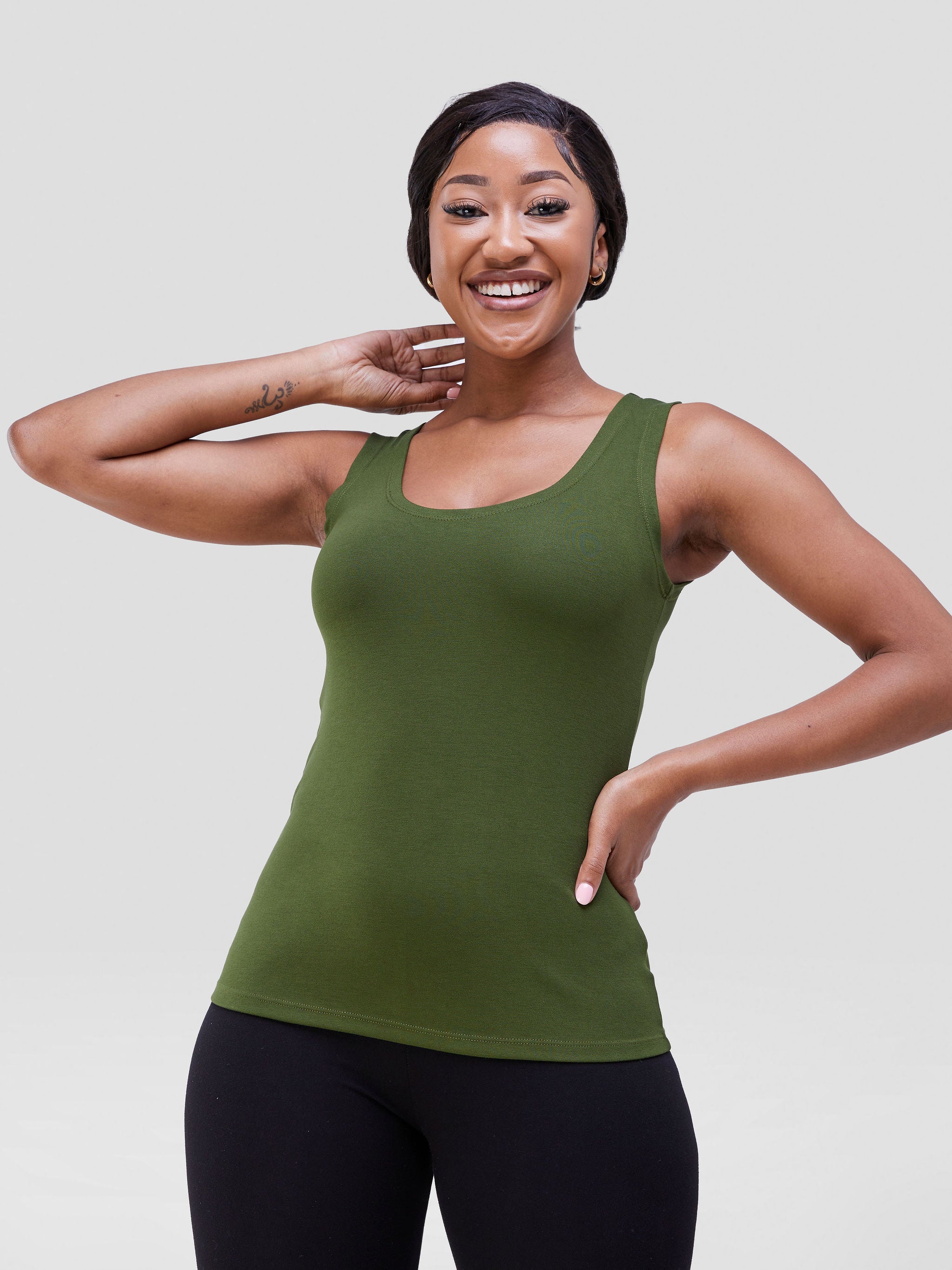Zoya Basic Val Tank Top - Hunters Green