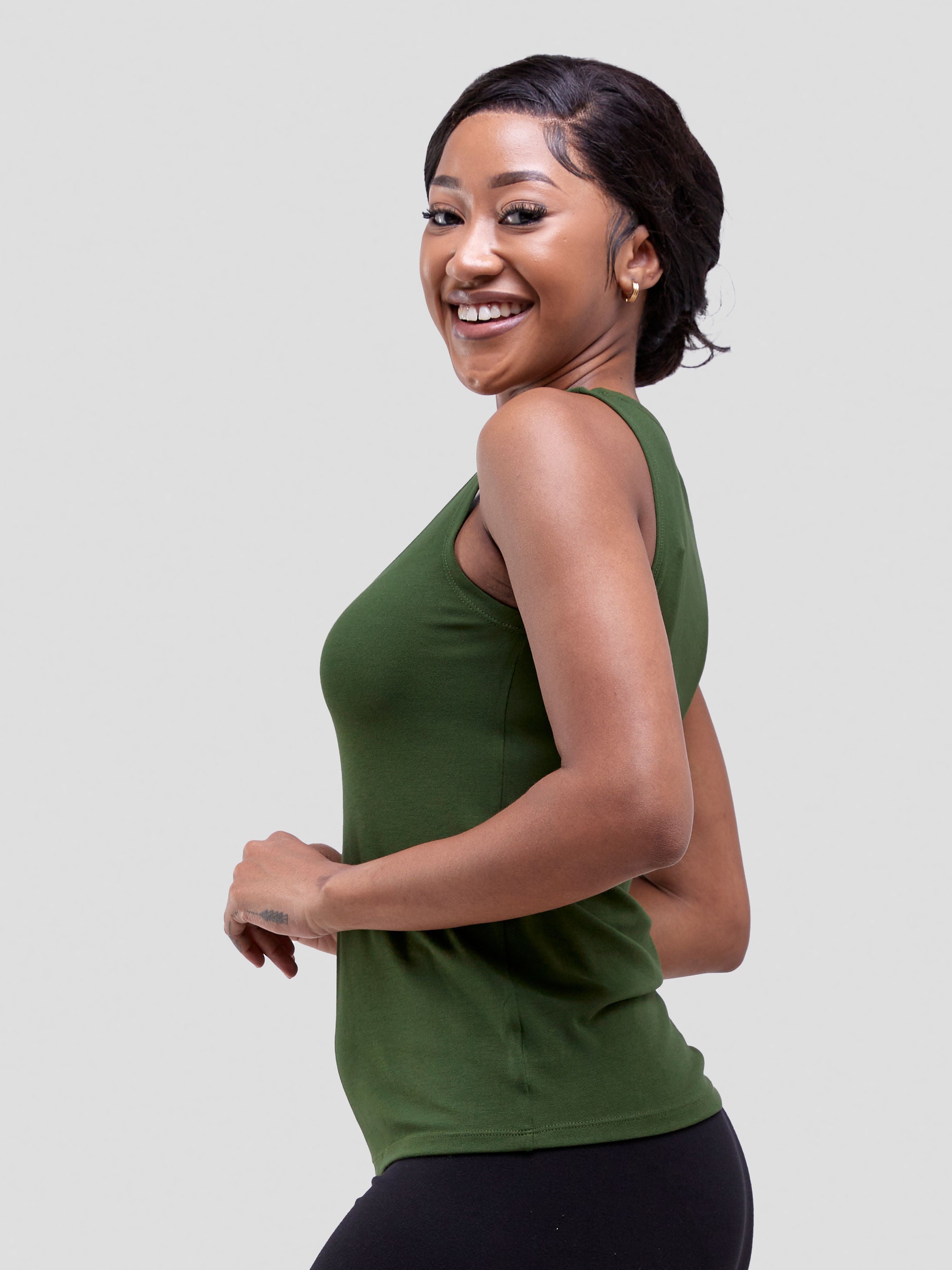 Zoya Basic Val Tank Top - Hunters Green