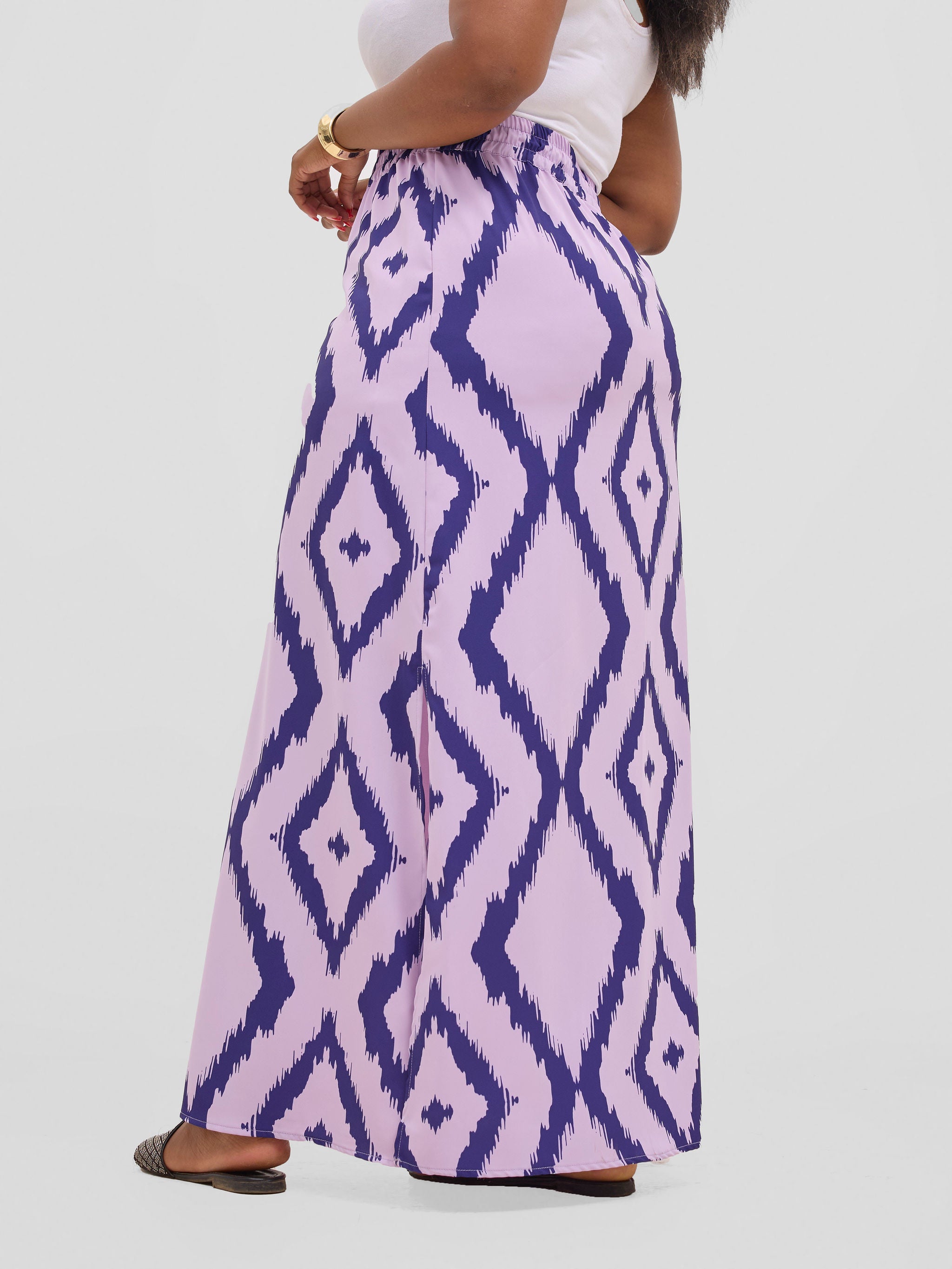 Vivo Seli Maxi Skirt - Lilac / Navy Esli Print
