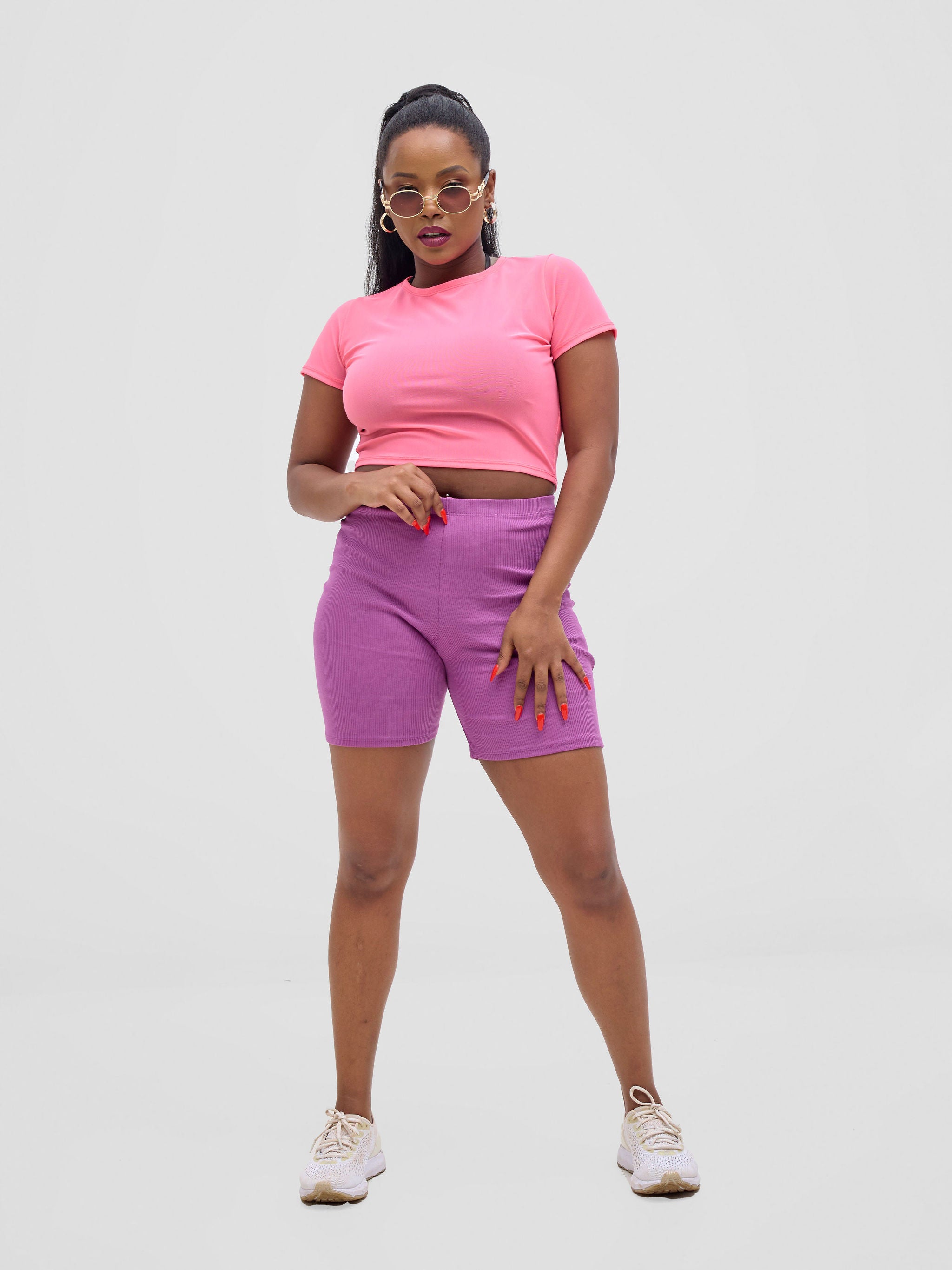 Zoya Vasha Short Sleeve Mesh Top - Neon Pink