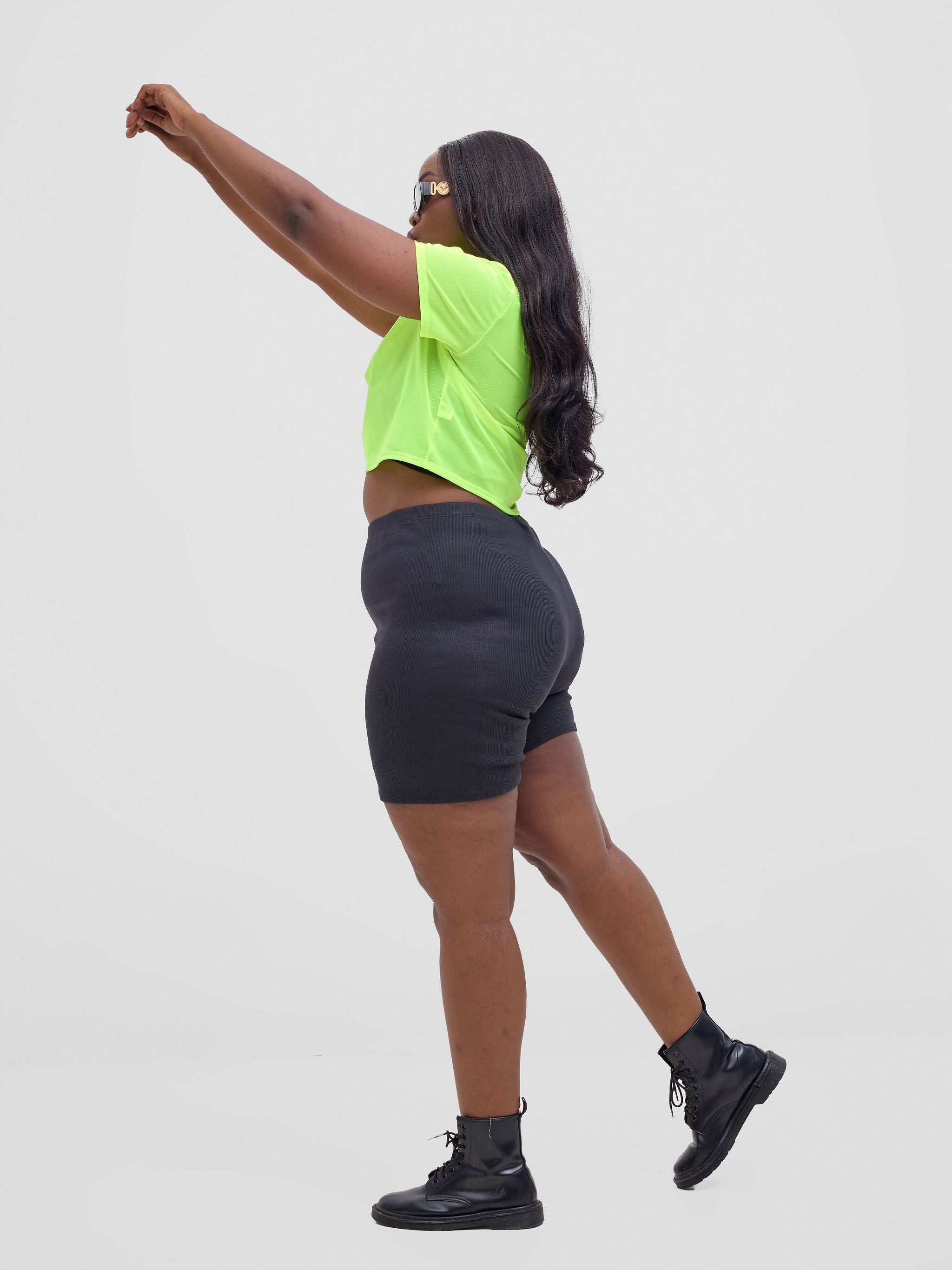 Zoya Vasha Short Sleeve Mesh Top - Neon Green