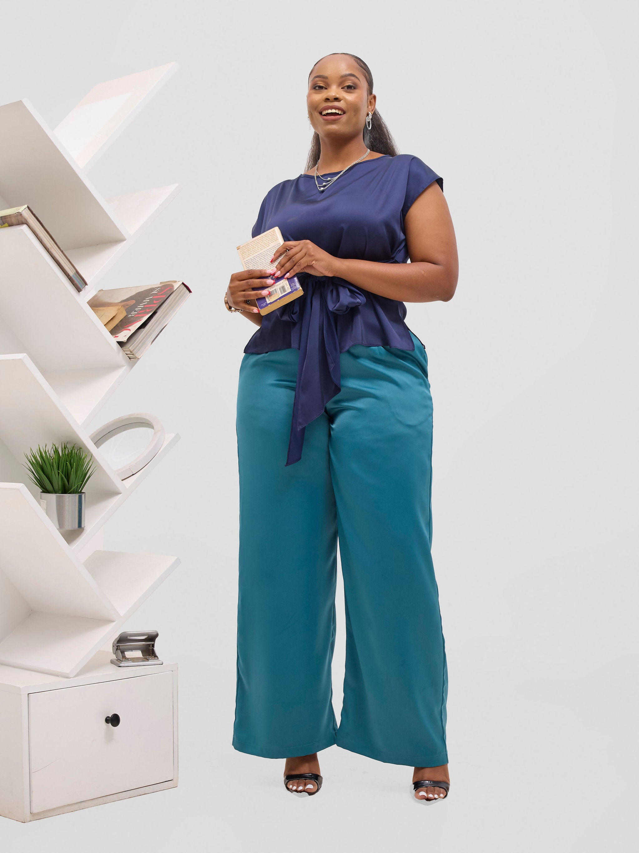 Vivo Yene Front Tie Top - Navy Blue