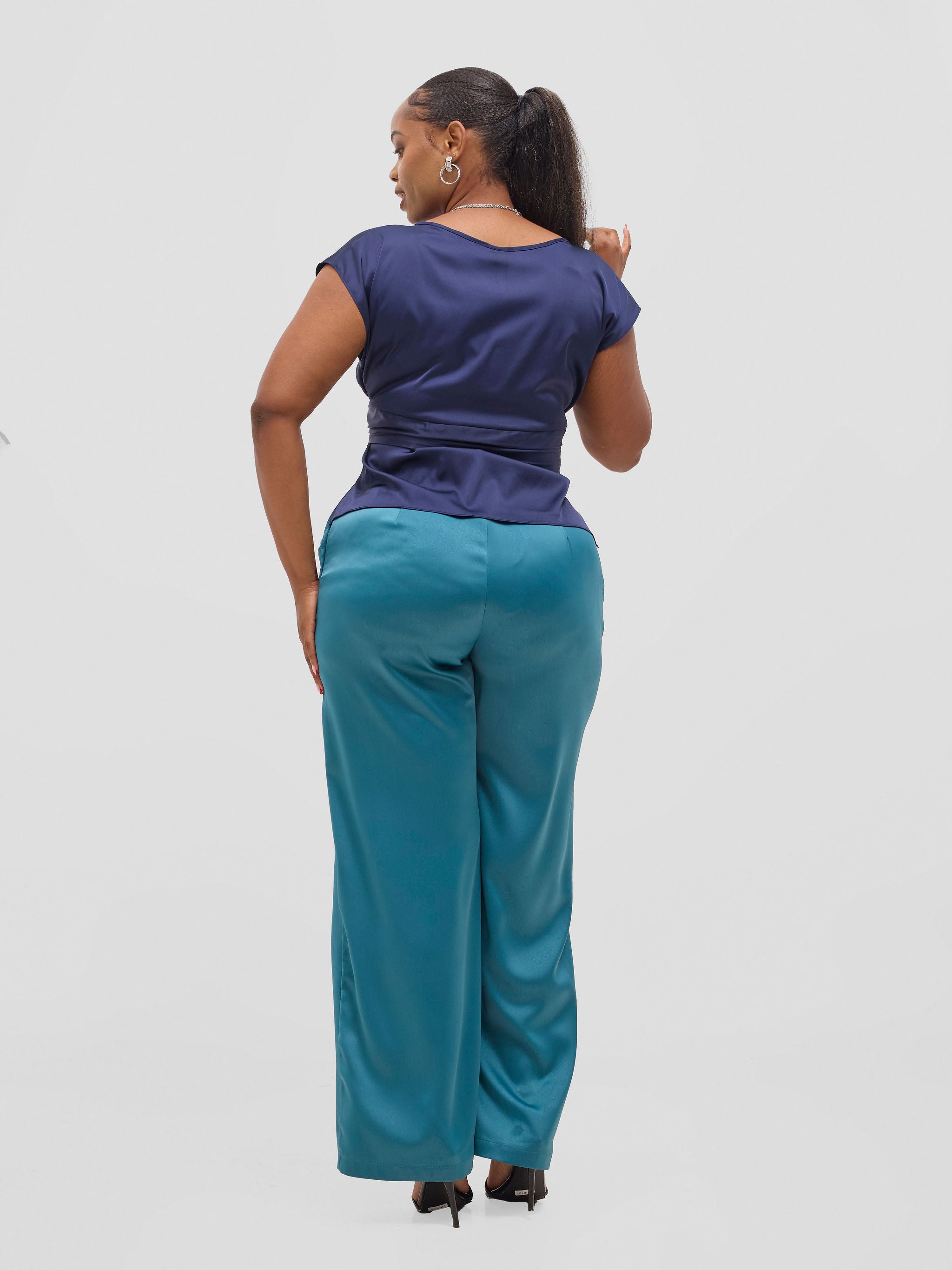 Vivo Yene Front Tie Top - Navy Blue