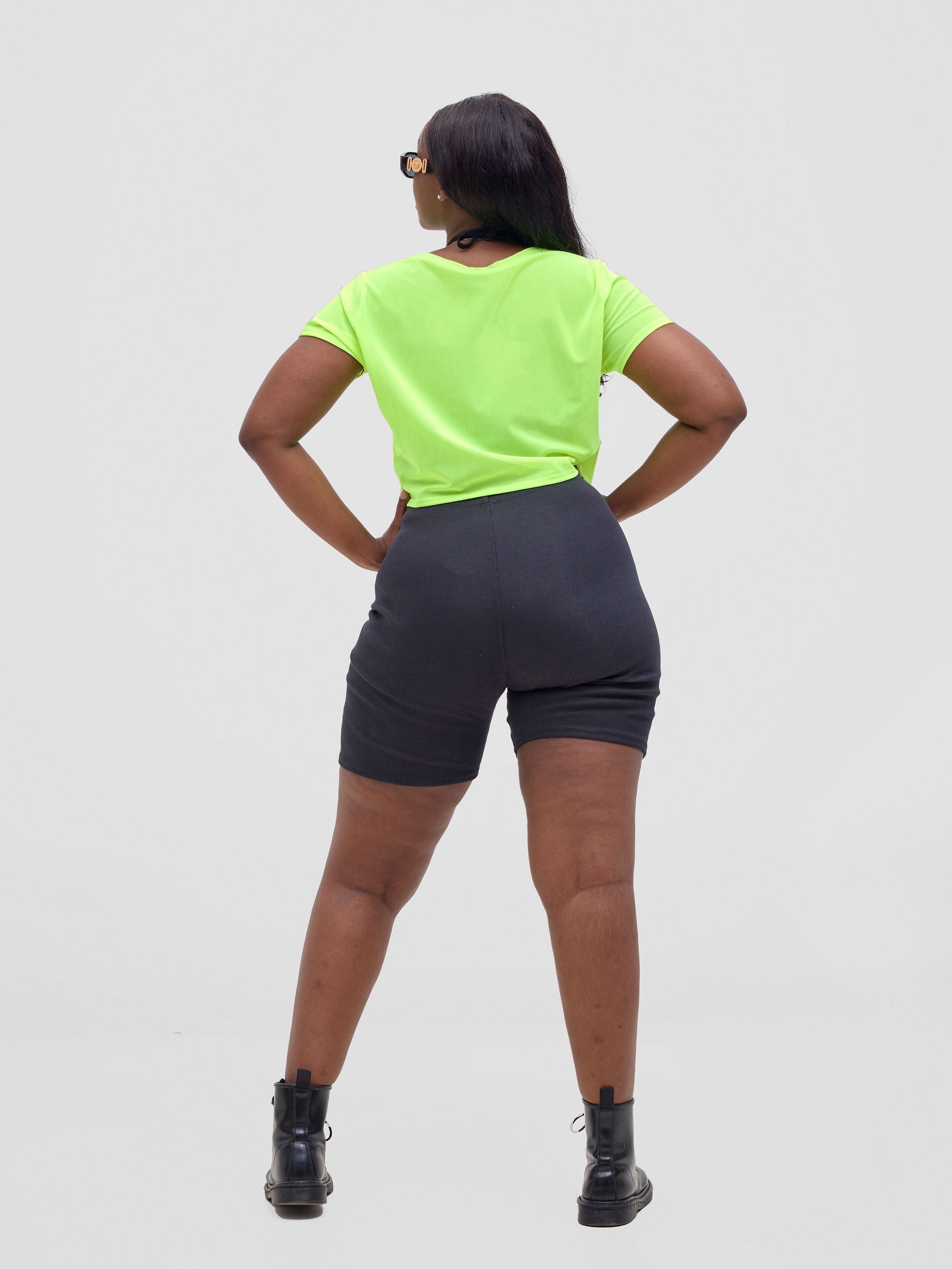 Zoya Vasha Short Sleeve Mesh Top - Neon Green